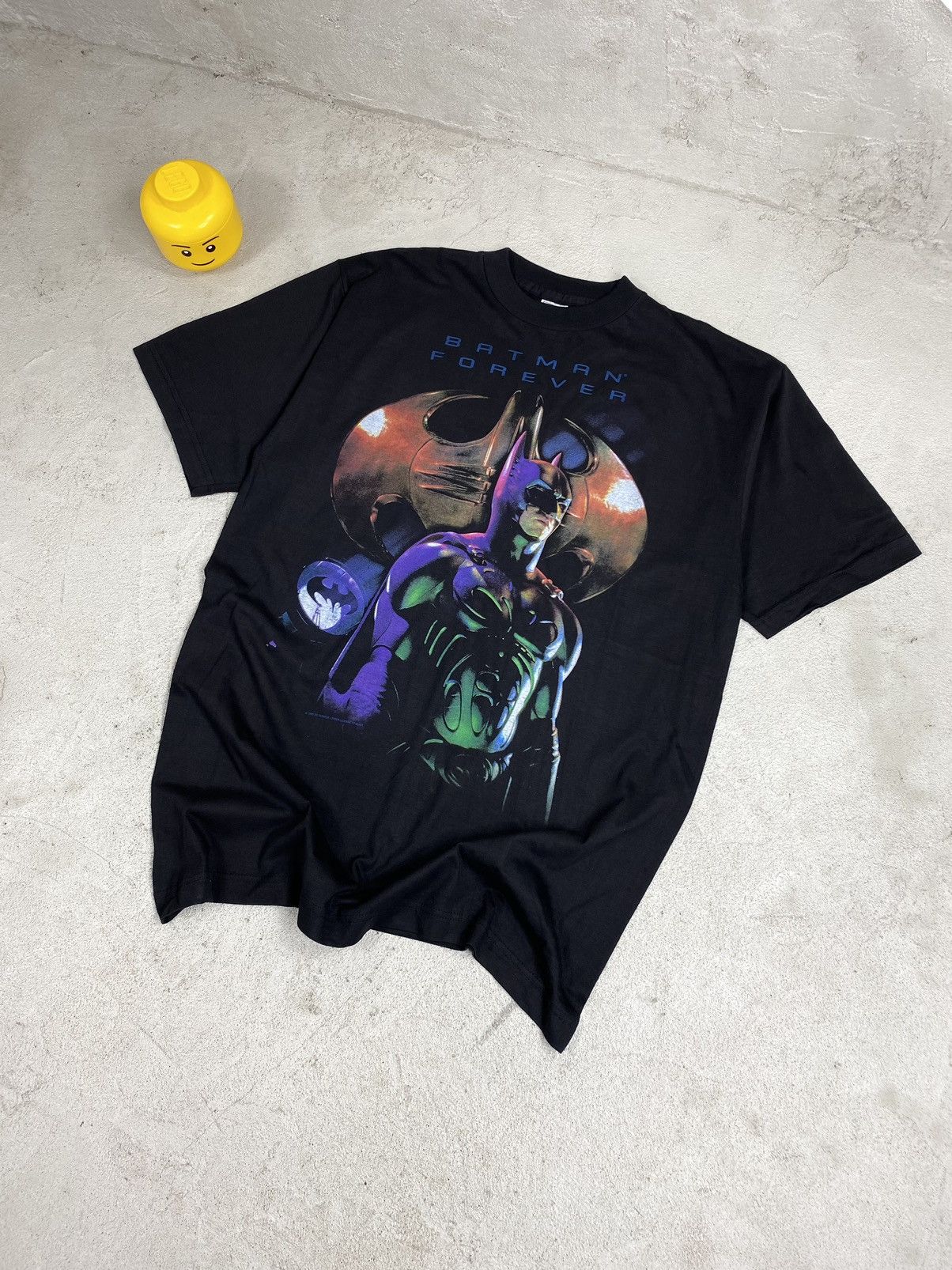 image of Batman Forever 1995 Merch Movie OG 90's Full Print Tshirt Tee in Black, Men's (Size XL)