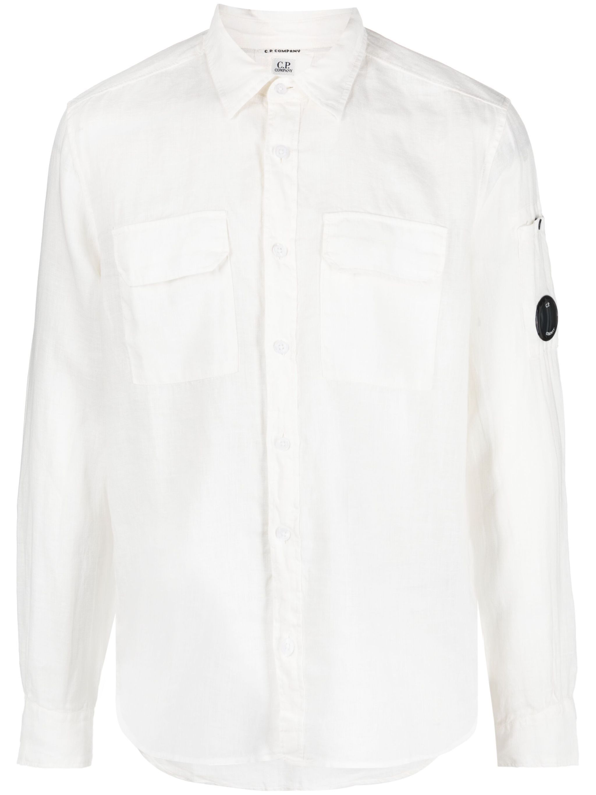 C.P. Company o1y1224 Linen Shirt in White Size US M / EU 48-50 / 2 - 1 Thumbnail