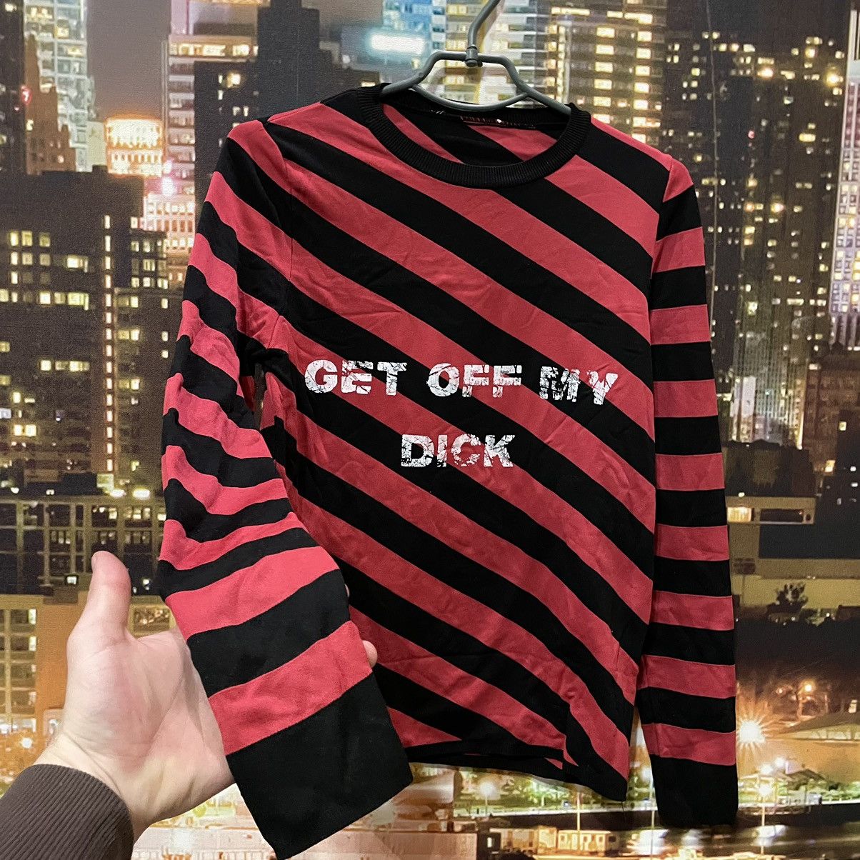 Vintage Y2K Graphic Tee Striped Red Black Humor Streetwear Punk S Size US S / EU 44-46 / 1 - 3 Thumbnail