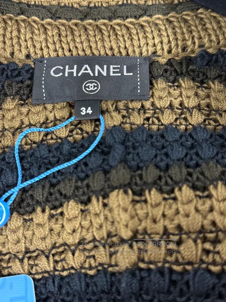 Chanel Chanel Station series khaki blue striped jacket Size XXS / US 00 / IT 34 - 4 Thumbnail