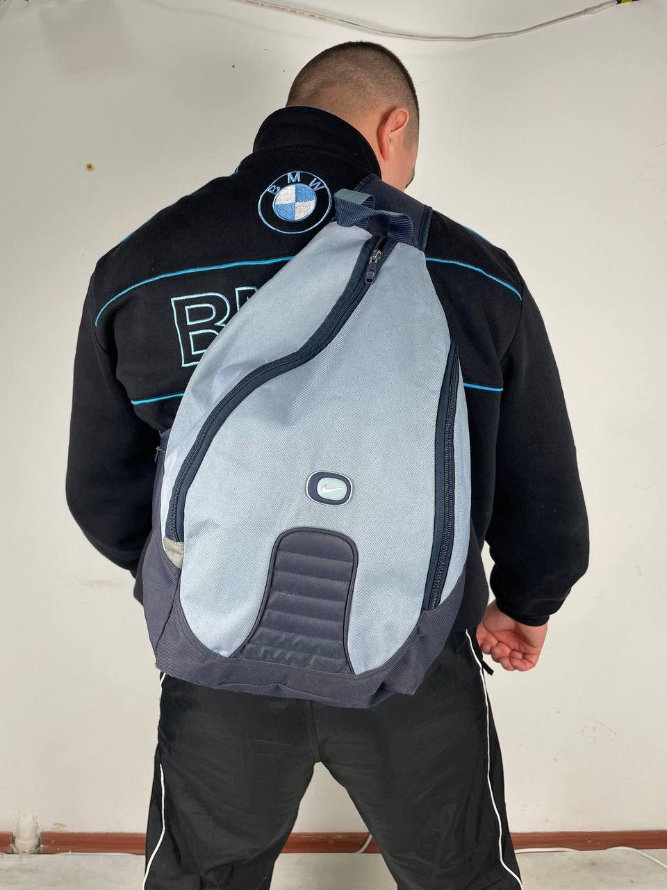 image of Nike Sling Bag Crossbody 90's Swoosh Logo Gorpcore in Blue, Men's