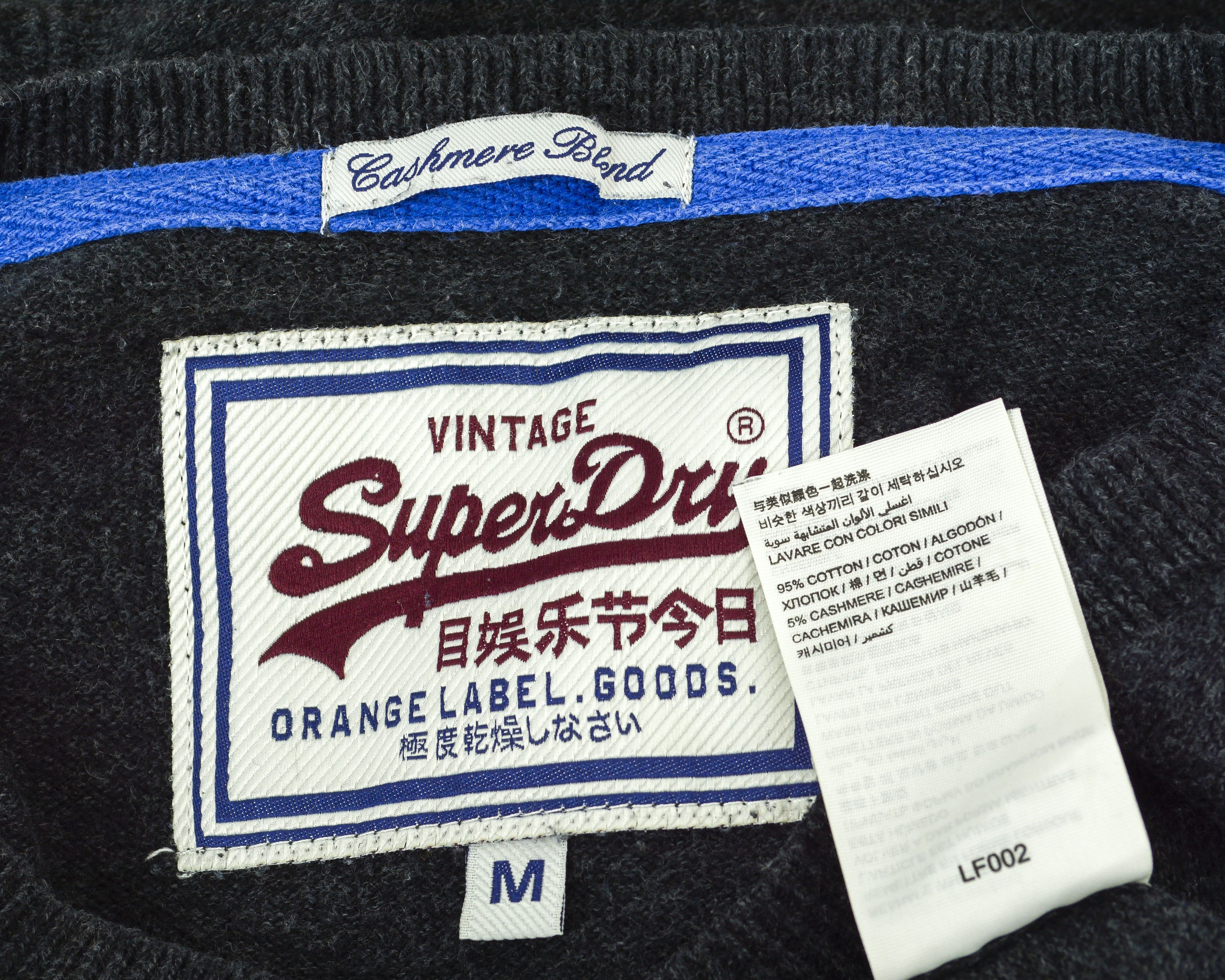 Superdry Jumper Pullover Cotton Cashmere Sweatshirt V-Neck Size US M / EU 48-50 / 2 - 2 Thumbnail