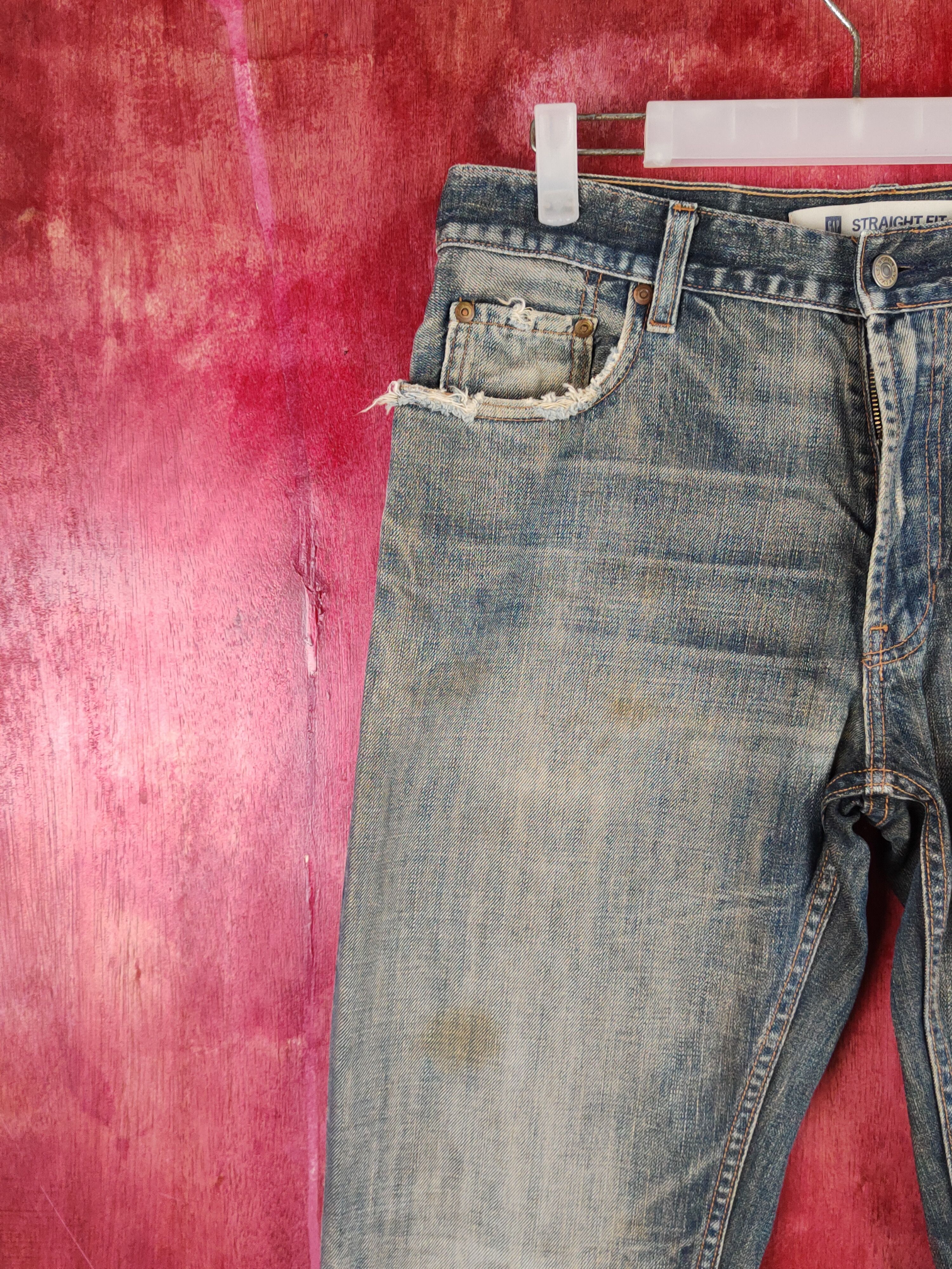 Gap Gap Dark Olive Faded Distressed Ripped Jeans #S2206/7 Size US 32 / EU 48 - 3 Thumbnail