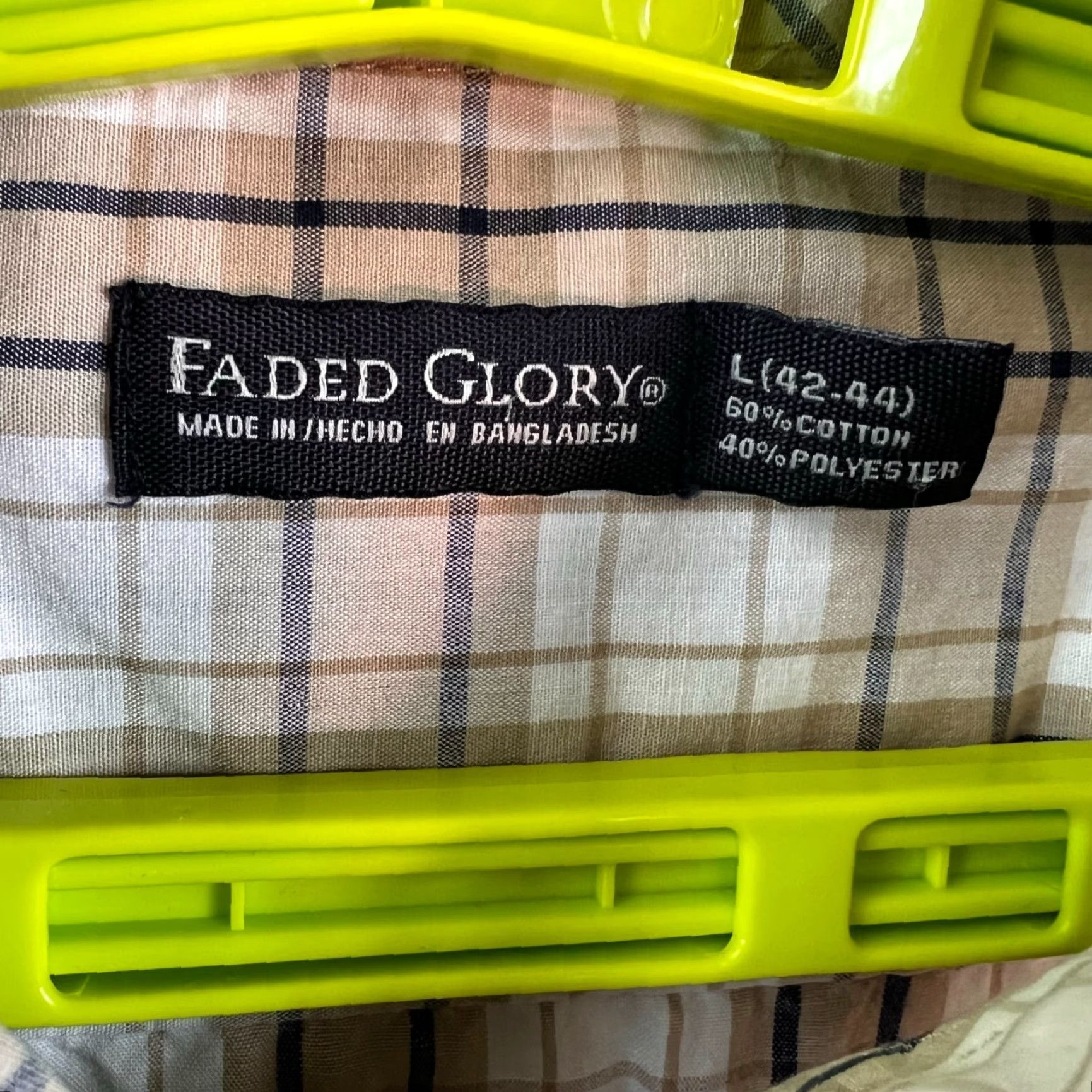 Faded Glory Faded Glory Plaid Button Down Shirt Mens Size M Tan Casual Size US M / EU 48-50 / 2 - 4 Thumbnail