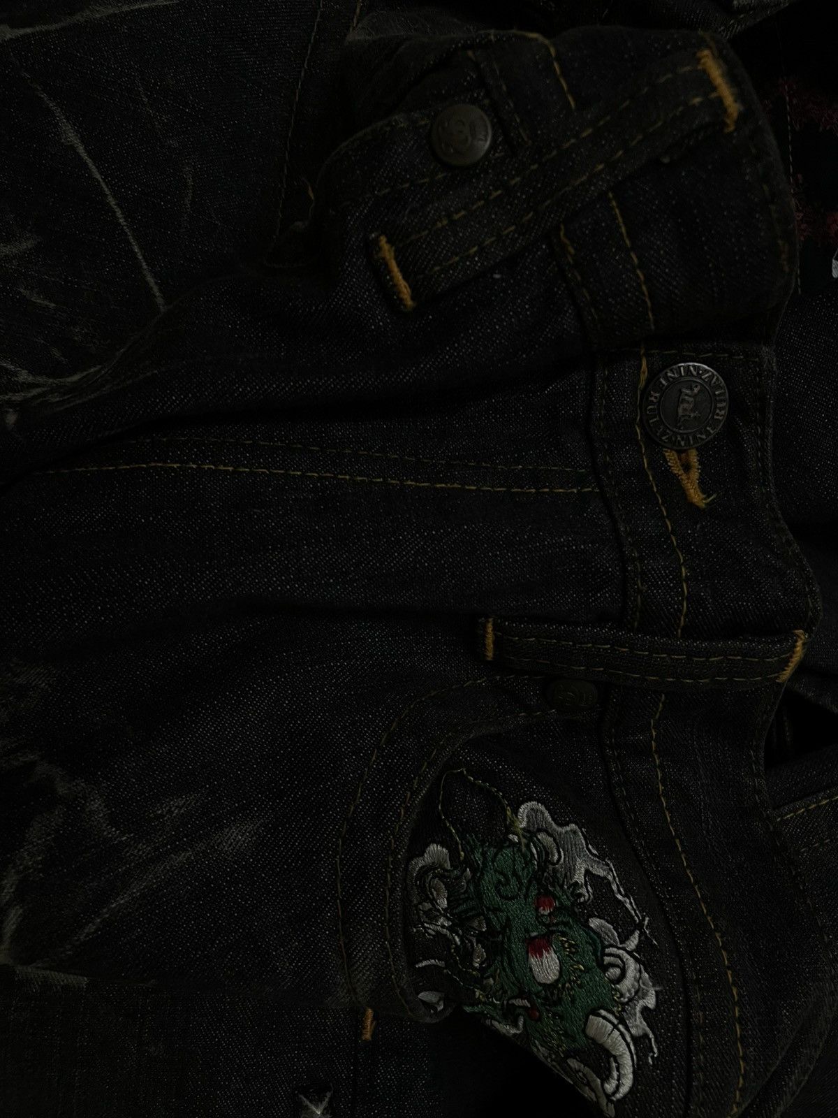 Japanese Brand VINTAGE CREATURE DRAGON JAPAN 90S DESIGNER NINE RULAZ DENIM Size US 34 / EU 50 - 17 Thumbnail