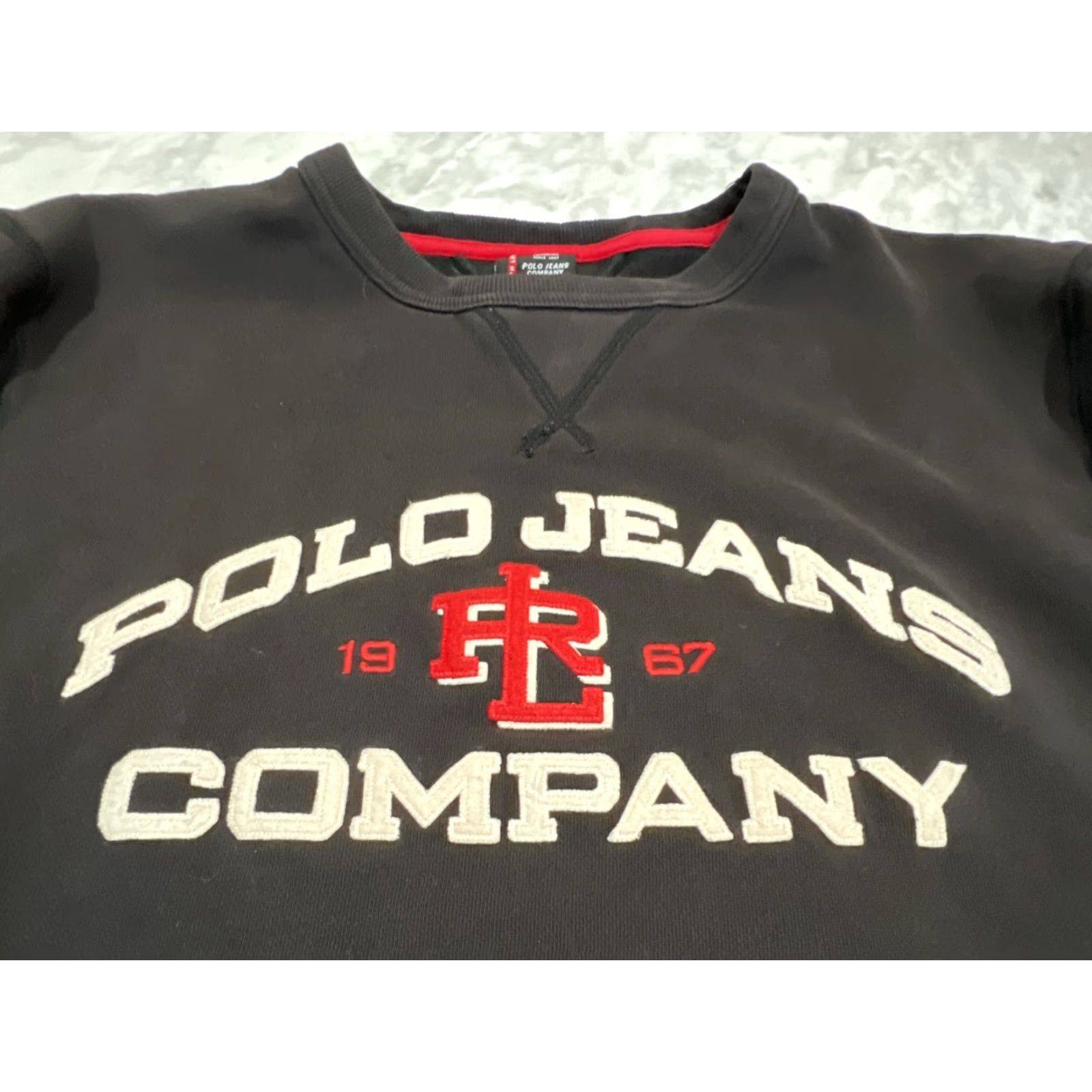 Vintage VINTAGE Ralph Lauren Polo Jeans Co. Crewneck Sweatshirt Men XL Black 90s Embroidered Fleece Heavyweight Pullover Size US XL / EU 56 / 4 - 4 Thumbnail