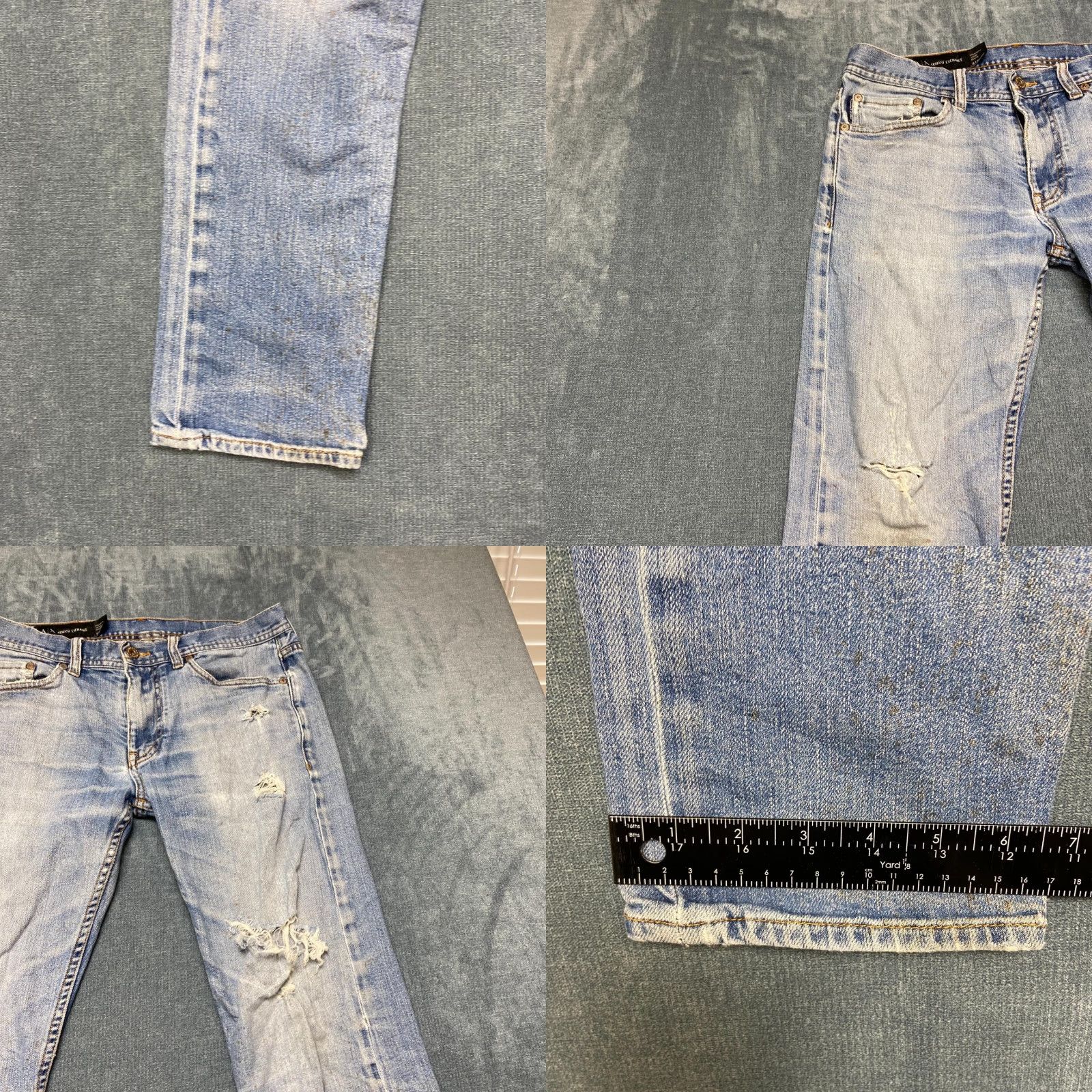 Armani Exchange Armani Exchange Jeans Mens 31 Regular 5-Pocket Blue Straight Denim Comfort Stretch Embroidered Jeans Size US 31 - 8 Thumbnail