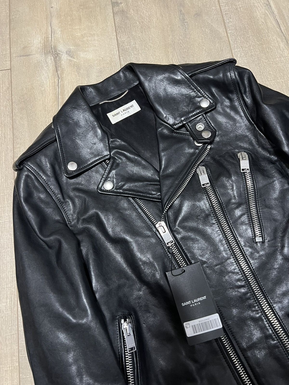 Hedi Slimane × Saint Laurent Paris 16FW Oiled Calf L17 Leather Biker Jacket sz44 Size US S / EU 44-46 / 1 - 6 Thumbnail