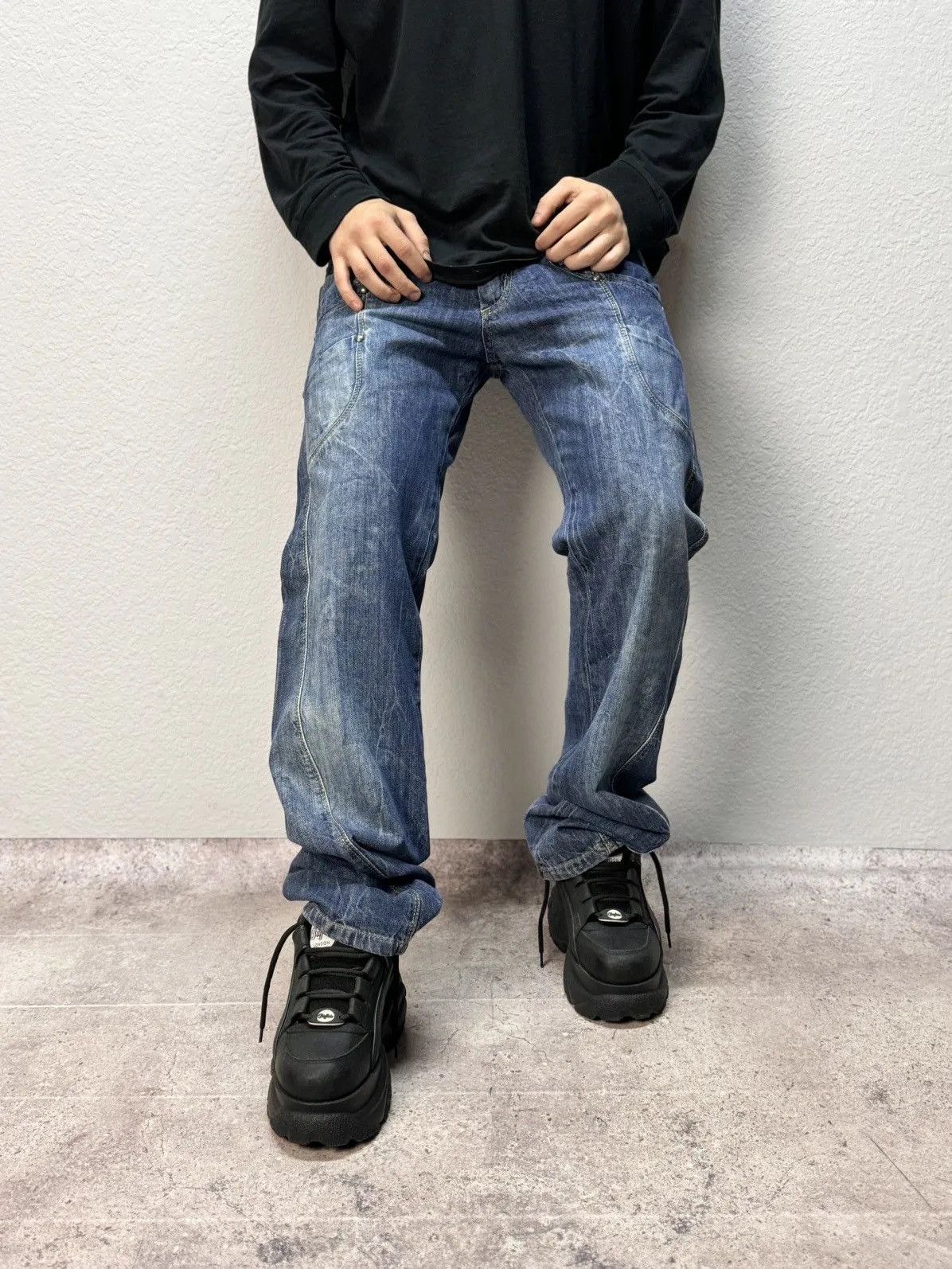 Armani × Hysteric Glamour × If Six Was Nine Vintage Armani Jeans style Ed hardy Balenciaga Cargo Baggy Size US 31 - 12 Thumbnail