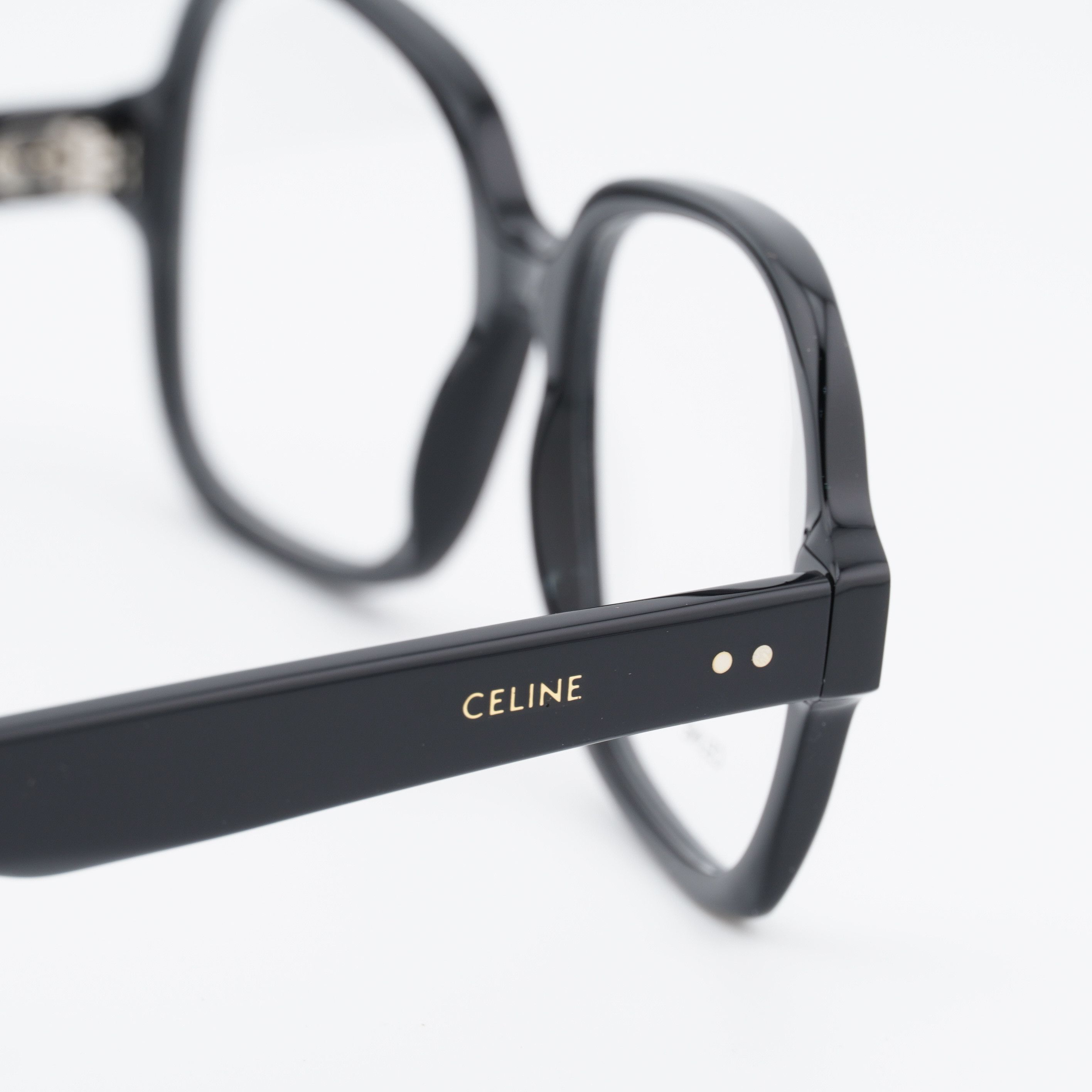 Celine Celine CL50148I 001 Eyeglasses Shiny Black 53mm Square Frame Size ONE SIZE - 8 Thumbnail