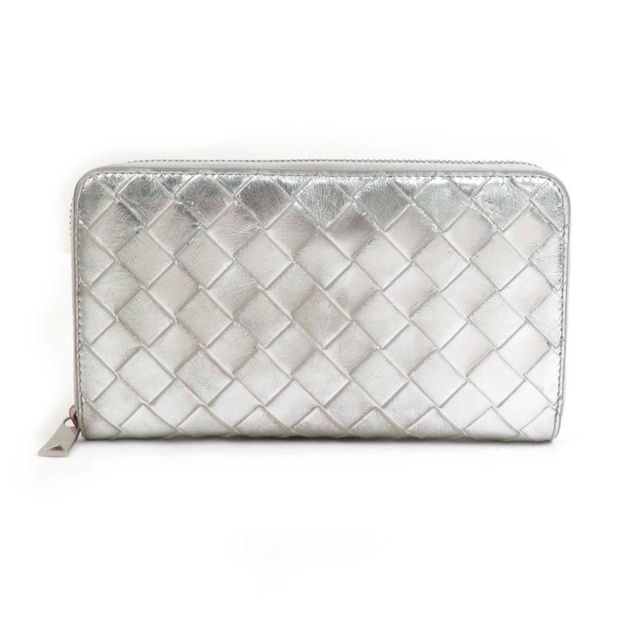 Bottega Veneta Bottega Veneta round long wallet in intrecciato leather silver for men and women, h31637g Size ONE SIZE - 1 Thumbnail