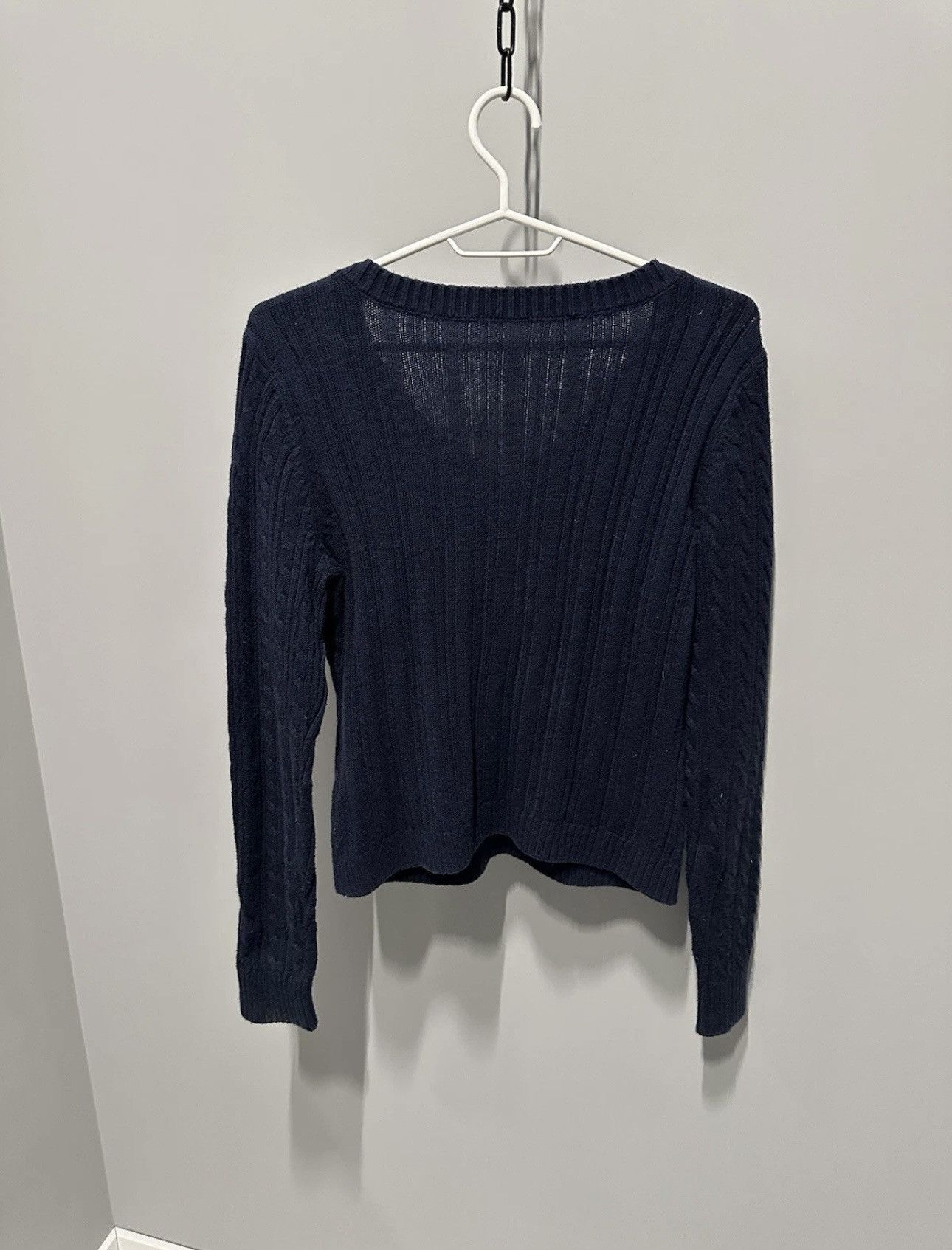 Hollister Y2K Hollister Sweater Women's Medium Blue Cable Knit V Neck Size M / US 6-8 / IT 42-44 - 5 Thumbnail
