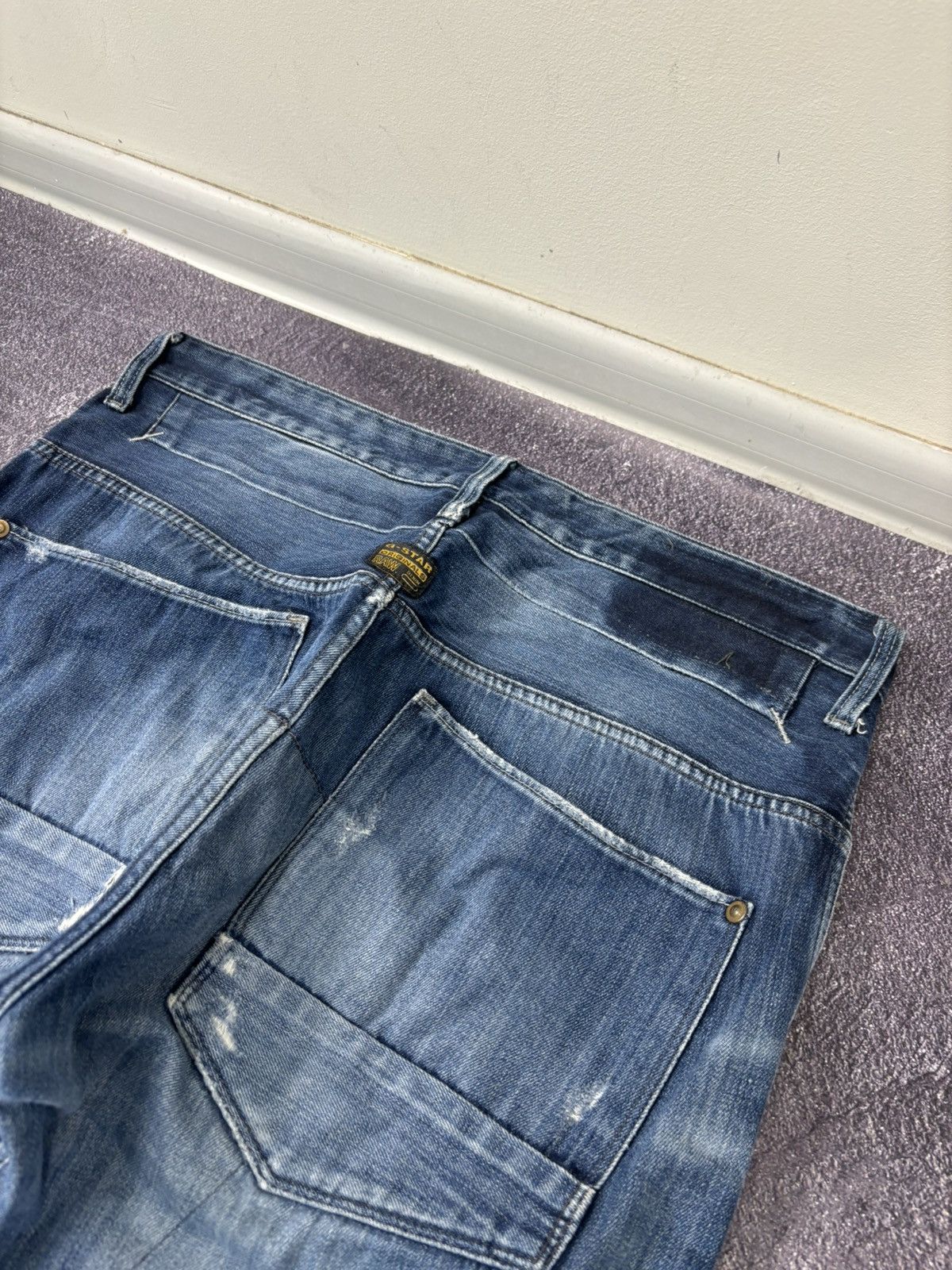 G-Star Vintage G-Star Raw Faded Blue Avant Garde Denim Baggy Jeans Size US 38 / EU 54 - 20 Thumbnail