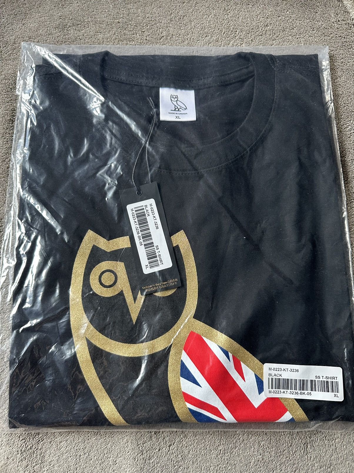 Drake × October's Very Own OVO UK BRITISH FLAG OG OWL T-SHIRT TEE BRAND NEW with tags Size US XL / EU 56 / 4 - 1 Thumbnail