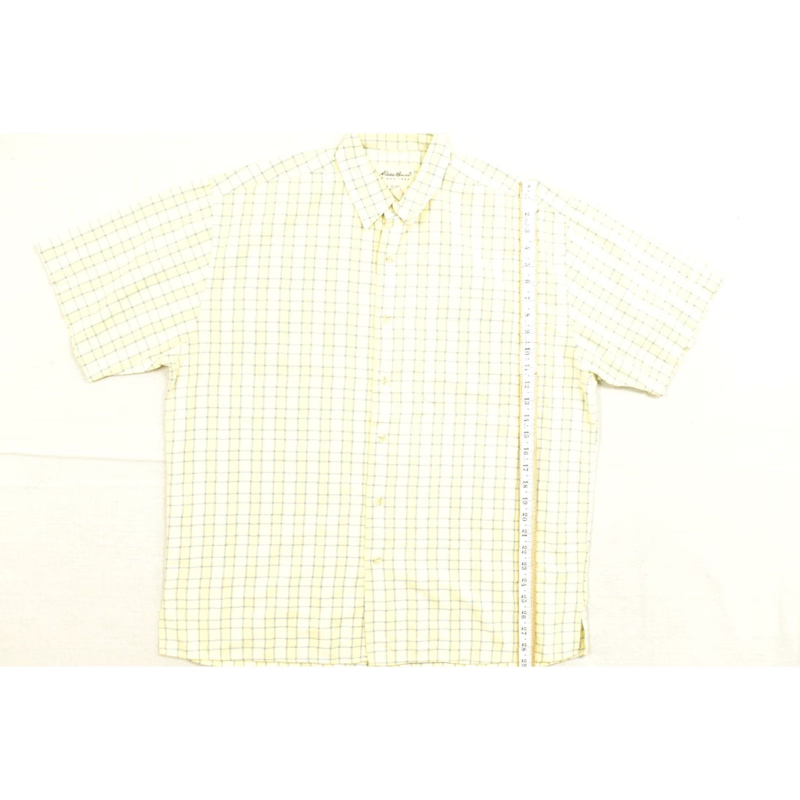 Eddie Bauer Eddie Bauer Shirt Button-Down Plaid Short Sleeve Cotton Yellow Blue Mens Large L Pocketed Regular Cap Collar Button-Up Vintage: No Size US L / EU 52-54 / 3 - 4 Thumbnail
