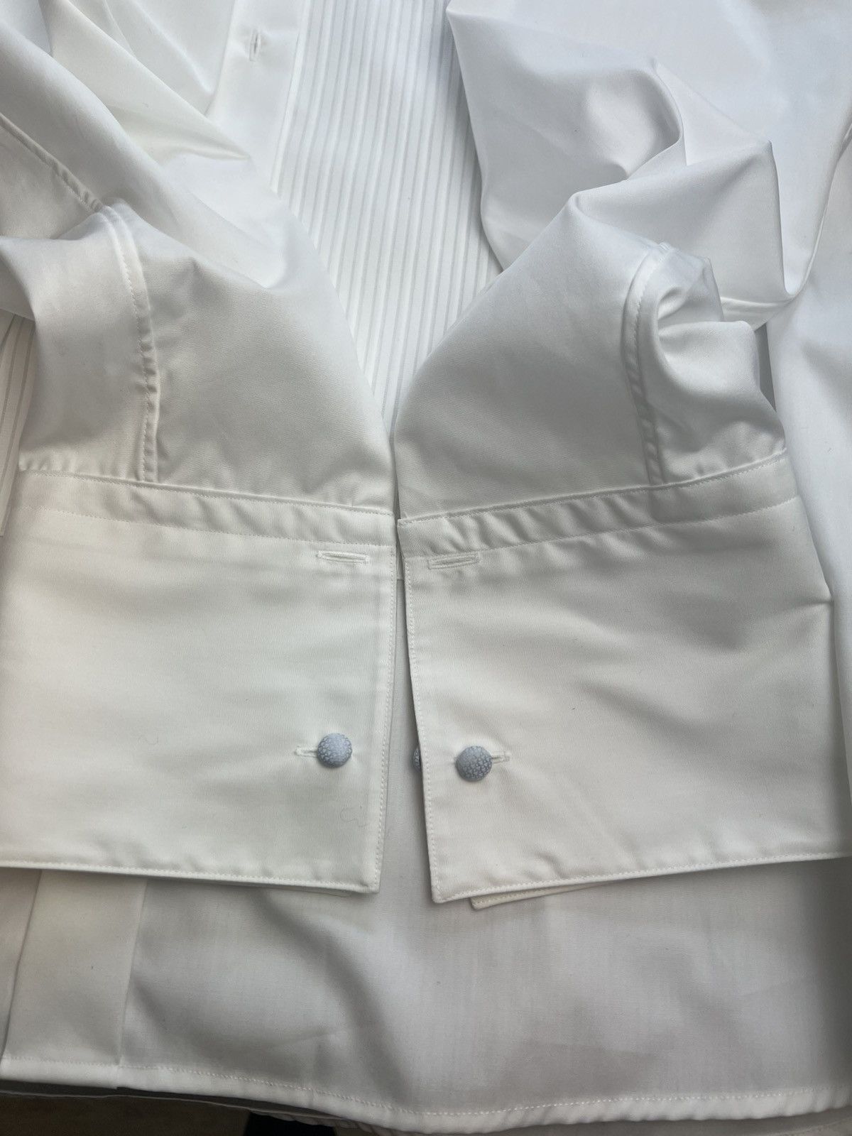 Eton Eton White Plissé Tuxedo Shirt-Size 47 / 18.5-French Cuff Size US XL / EU 56 / 4 - 15 Thumbnail
