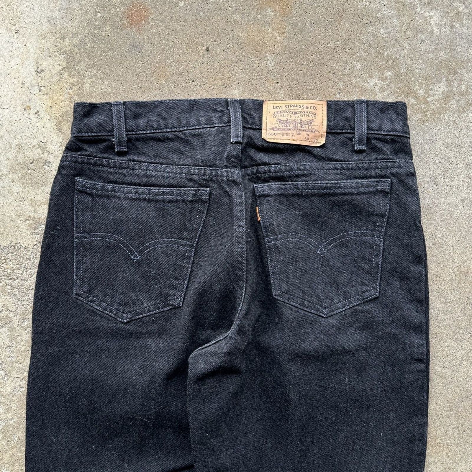 Levi's 90s Levi's 550 Black Jeans ERD Grunge Chrome Skater Size US 29 - 6 Thumbnail