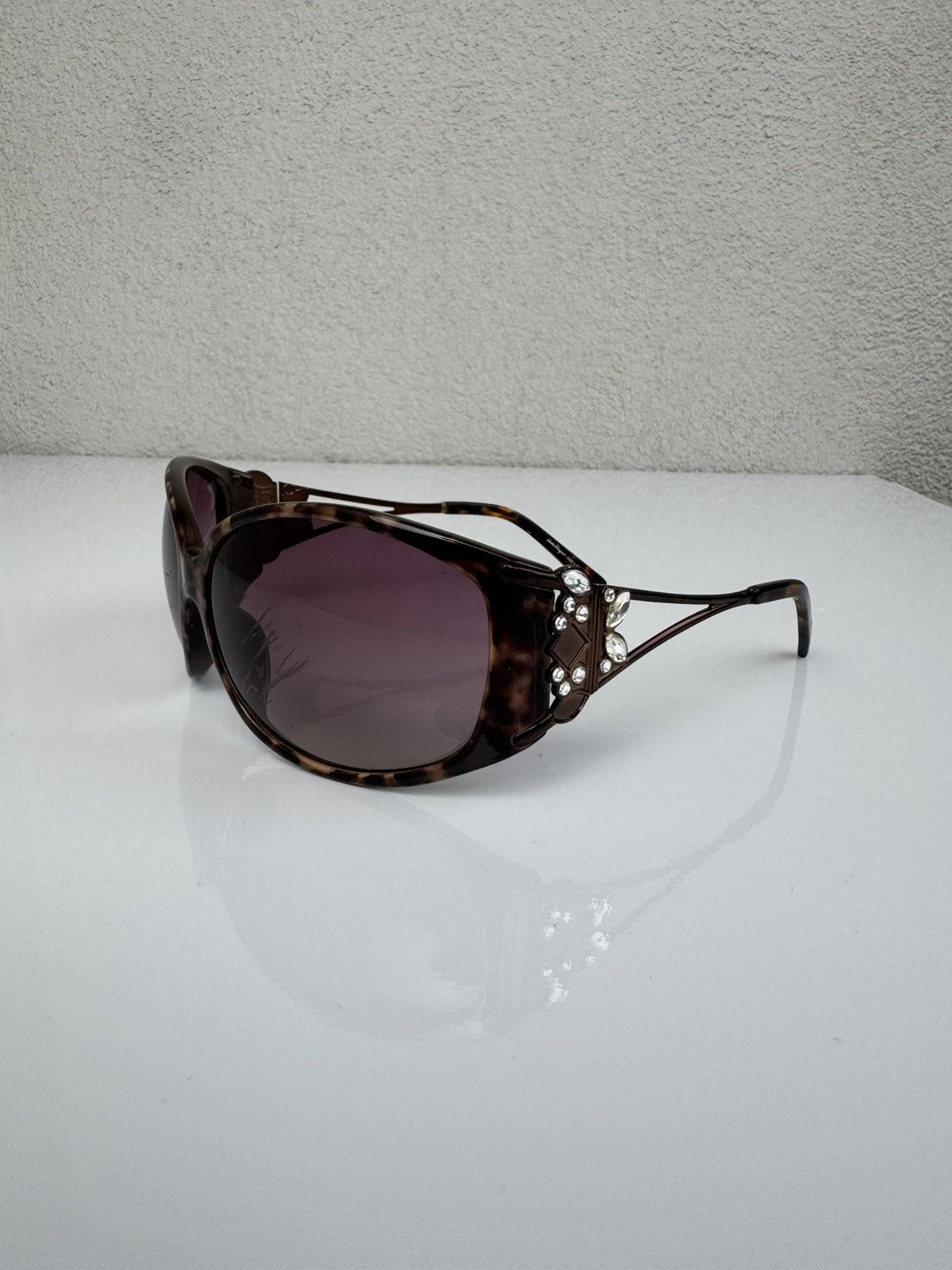 Salvatore Ferragamo Salvatore Ferragamo Sunglasses Tortoiseshell Crystal Size ONE SIZE - 3 Thumbnail