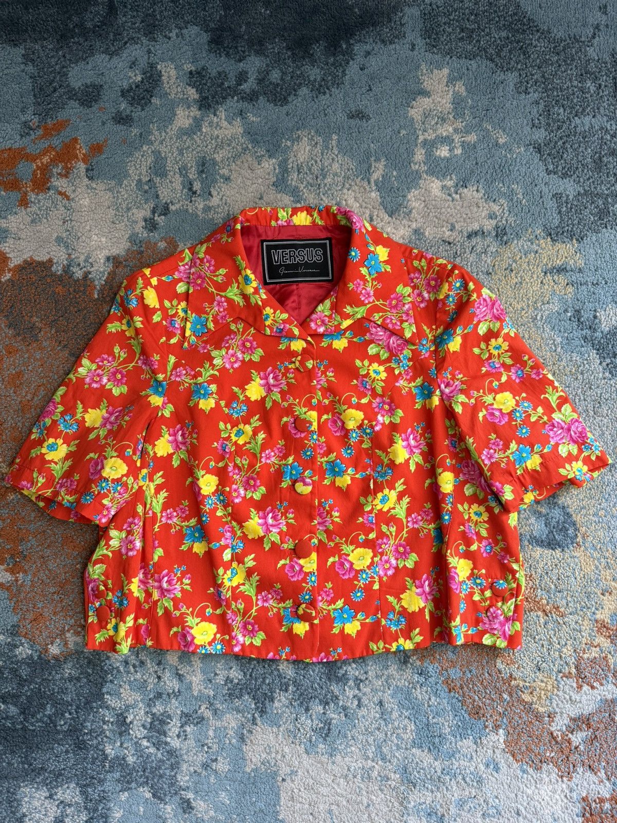 Versus Versace Vintage Versus By Gianni Versace AW 1993 Floral Print Top Size S / US 4 / IT 40 - 2 Thumbnail