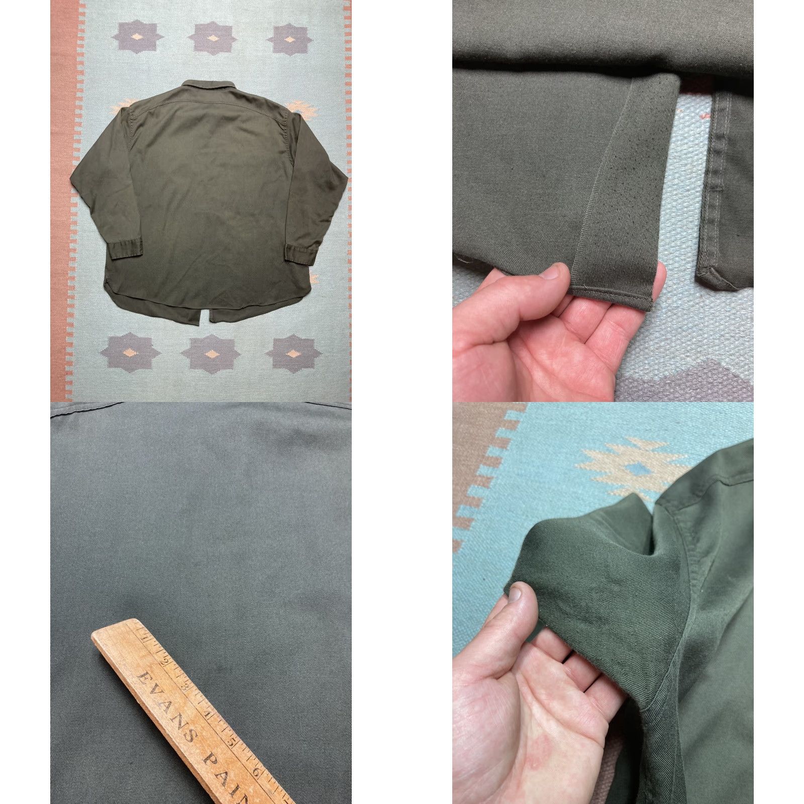 Vintage VINTAGE 50s 60s Long Sleeve Work Shirt Twill Distressed Selvedge Gussets XXL 2XL Size US XXL / EU 58 / 5 - 8 Thumbnail