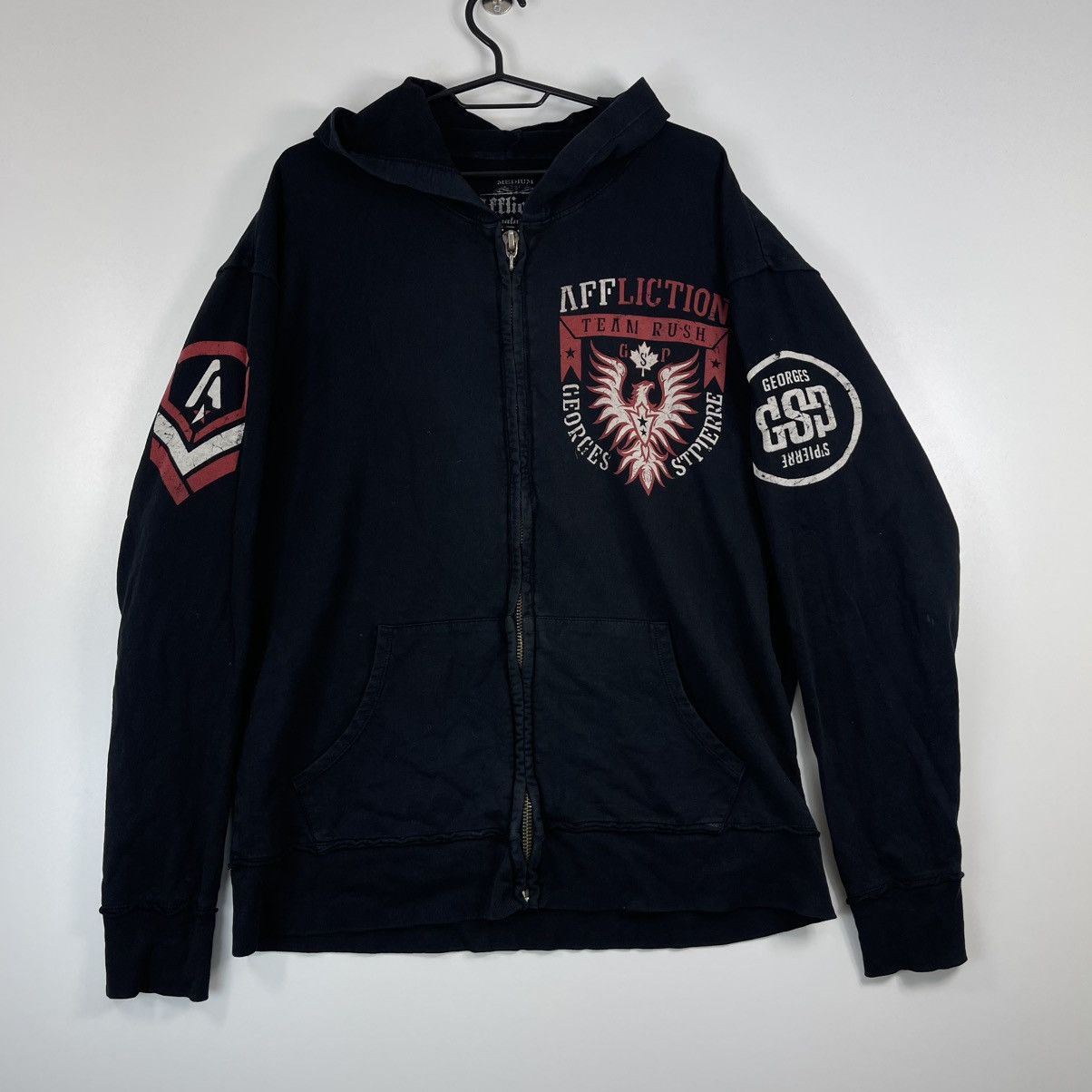 Affliction Vintage Y2K Affliction Hoodie Skull Grunge Cybergoth Biker Size US M / EU 48-50 / 2 - 2 Thumbnail