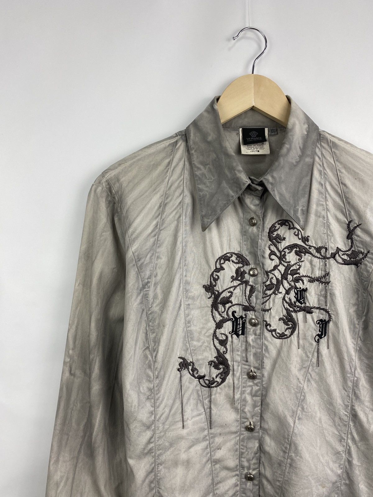 Versace 🇮🇹 Vintage 1973 Versace Archive Women’s Shirt Very Rare Retro Size XL / US 12-14 / IT 48-50 - 2 Thumbnail