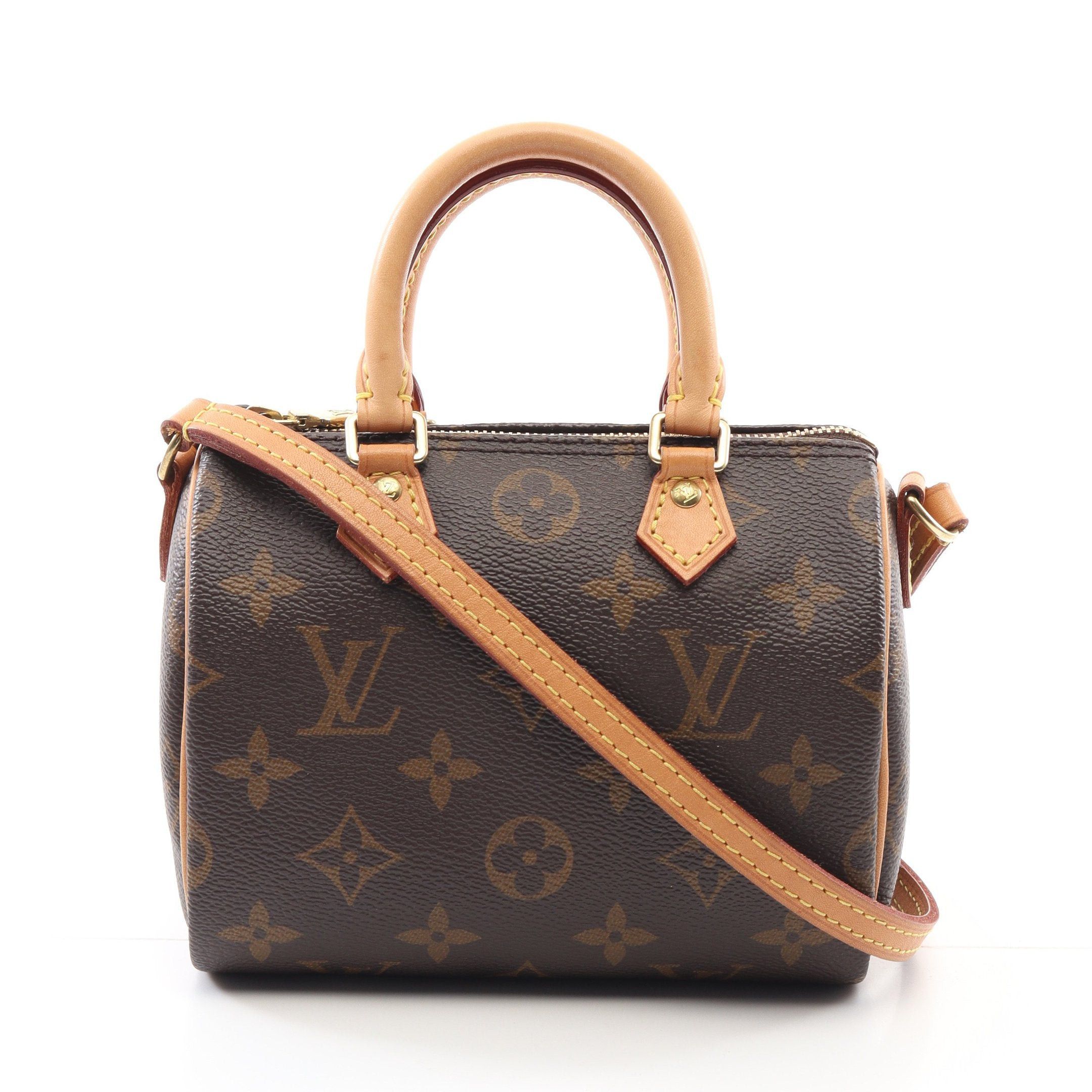 Louis Vuitton Louis Vuitton Nano Speedy Monogram Shoulder Bag Leather Brown Size ONE SIZE - 1 Thumbnail