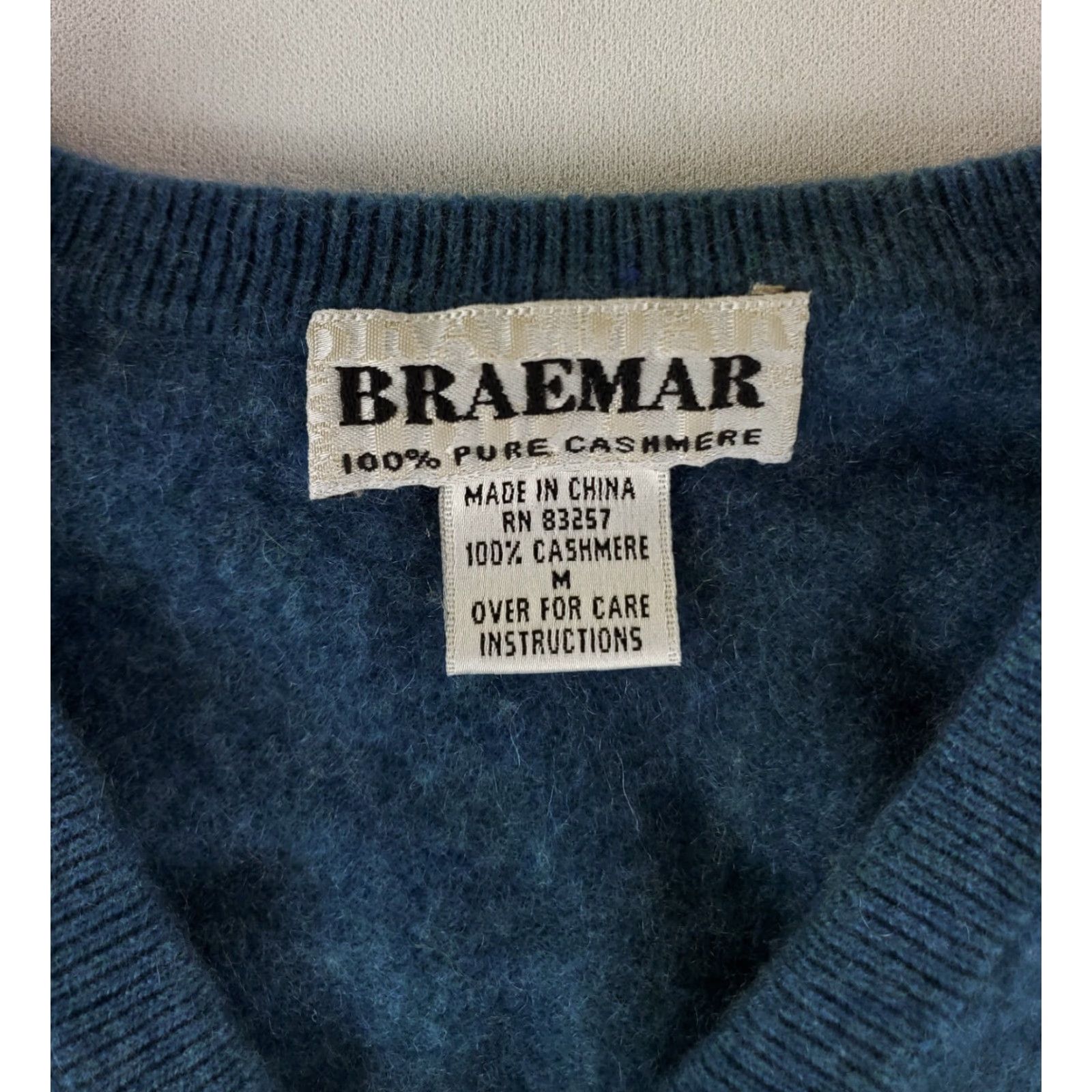 Vintage Braemar Sweater 100% Cashmere V Neck Blue Long Sleeve Mens M Size US M / EU 48-50 / 2 - 2 Thumbnail