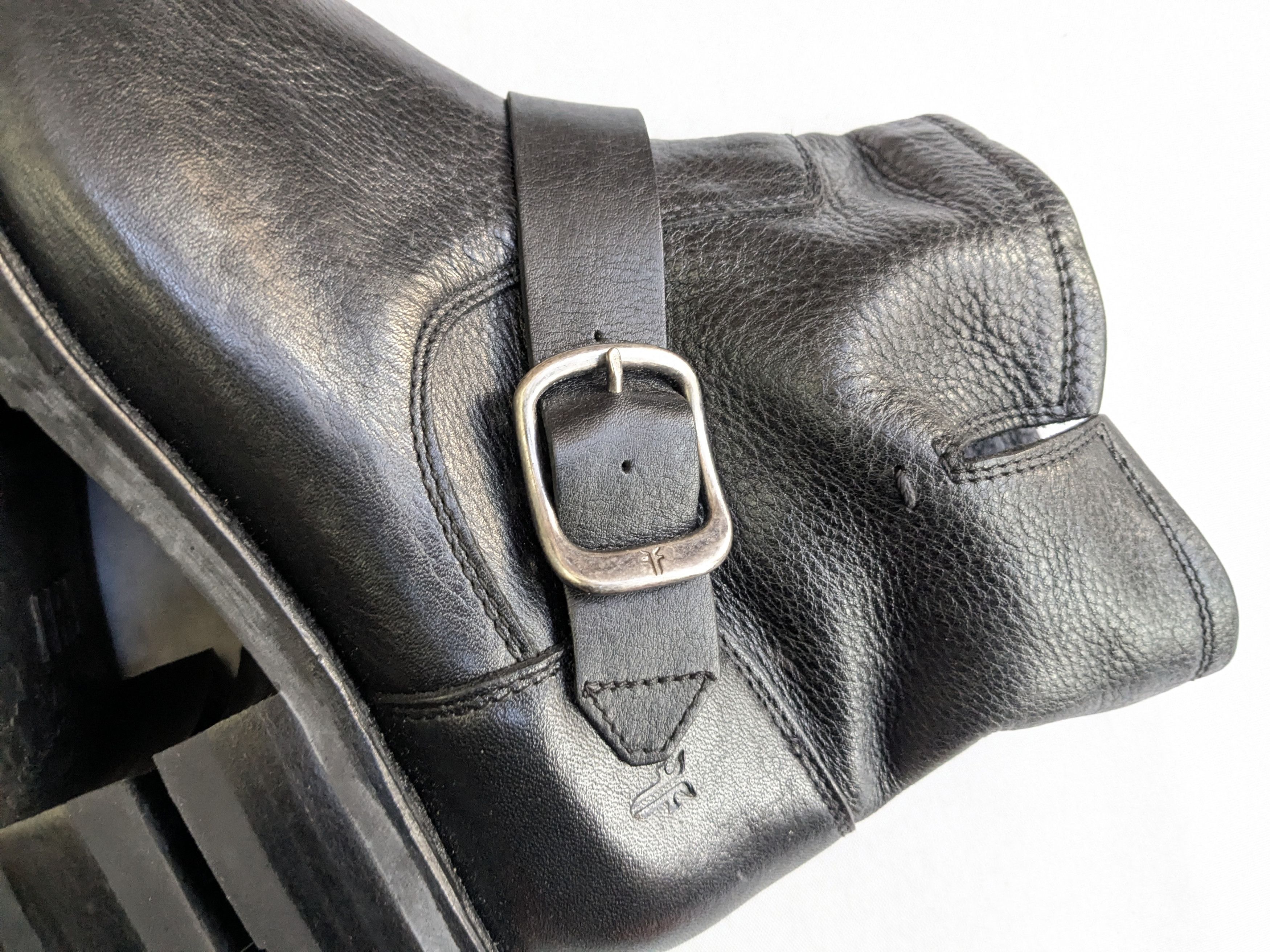 Frye Frye Engineer Boots Black 7 Leather Buckle Size US 7 / EU 40 - 11 Thumbnail