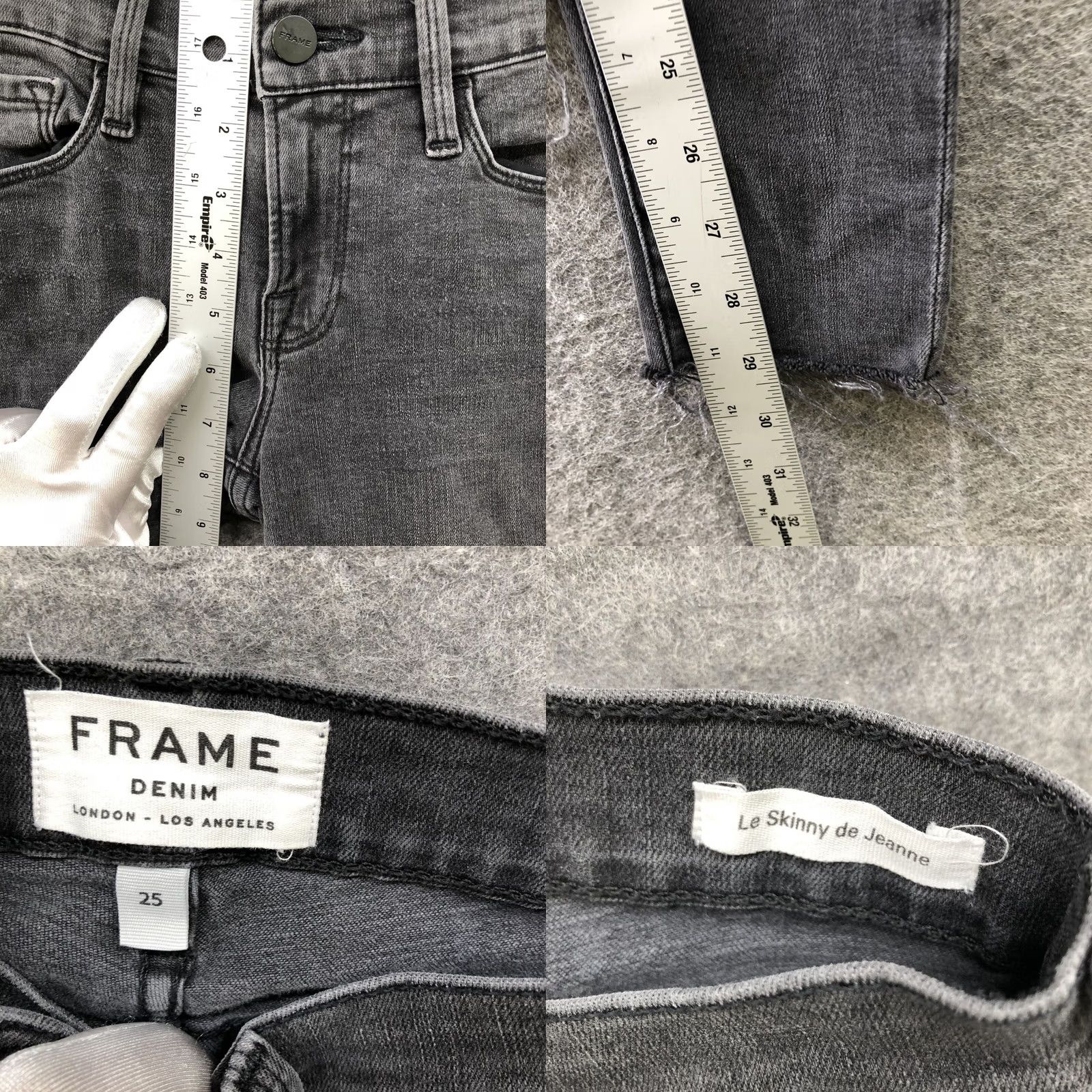 Frame VINTAGE FRAME Le Skinny De Jeanne Jeans Womens Size 25 Muddywaters Washed Black Jeans 5-Pocket Distressed Stretch Womens Medium Boysen Black MESSAGE: Size 42" / US 20 - 8 Thumbnail