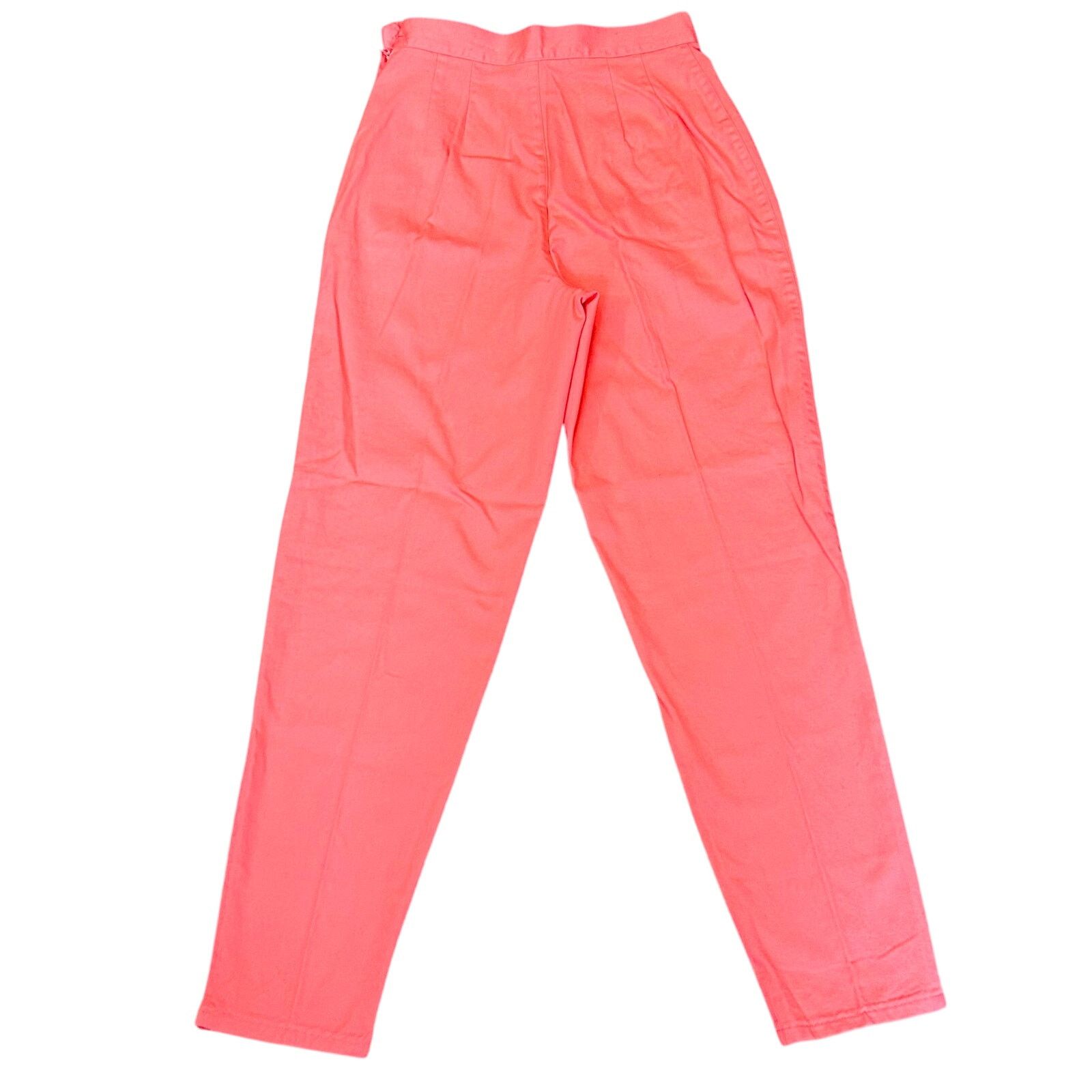Vintage 80s Vintage High Waist Pants Tapered Leg Trousers Coral Pink Size 26" / US 2 / IT 38 - 4 Thumbnail