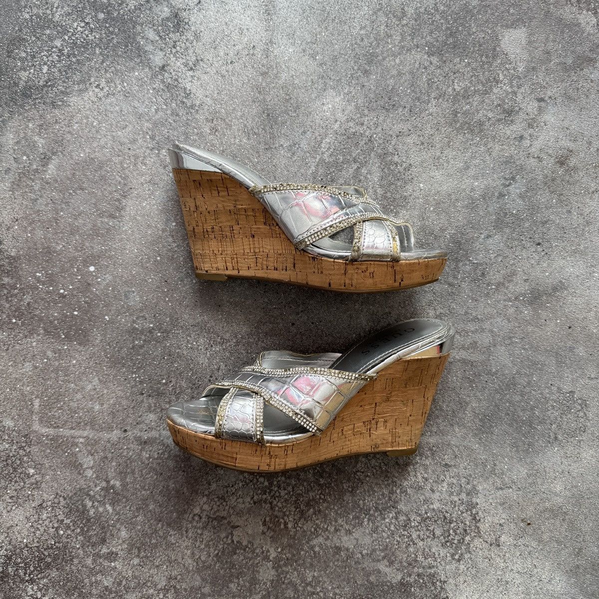 Guess Guess Vintage Wedge Sandals Platform Y2K Glam Heels Size US 6 / IT 36 - 1 Thumbnail