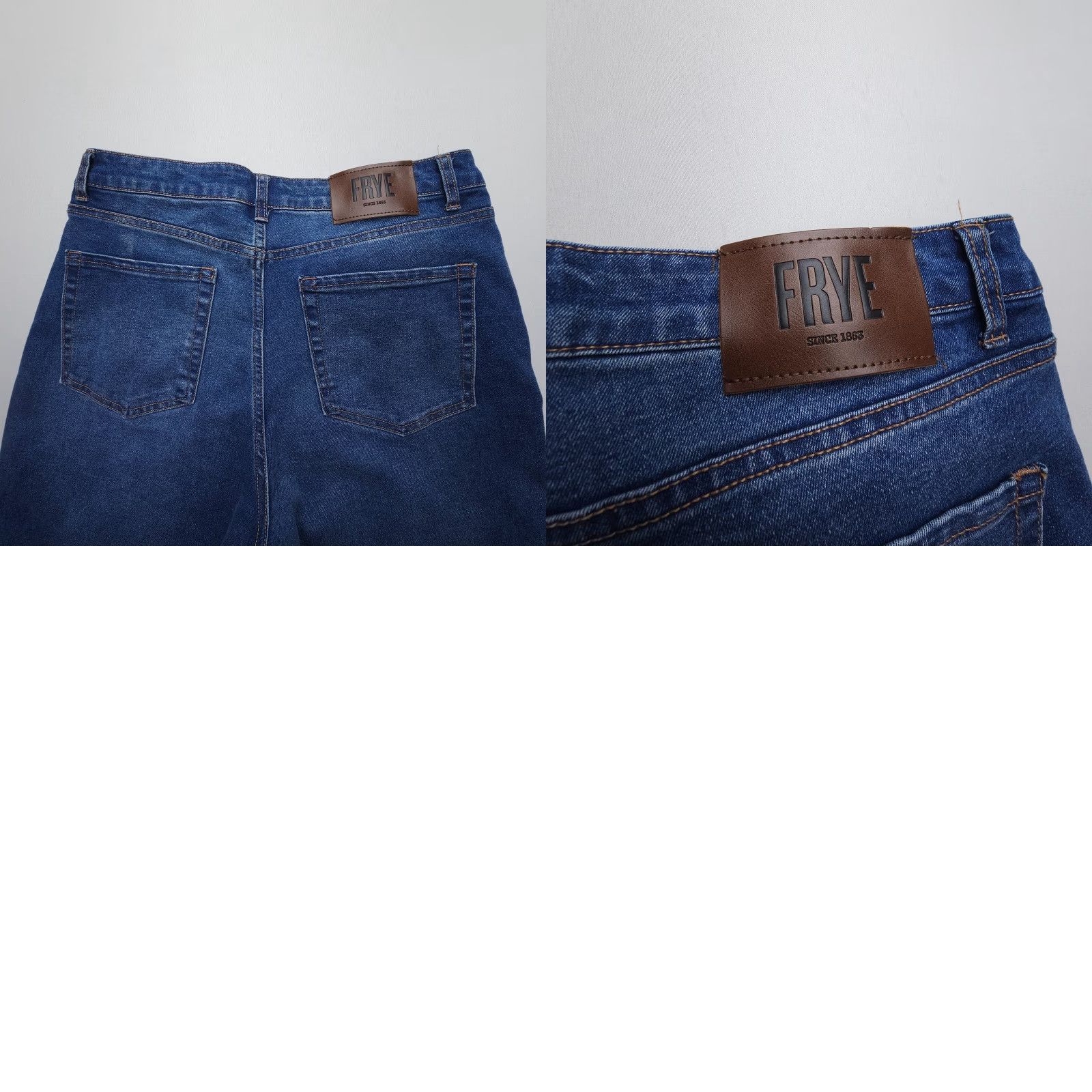 Frye Frye Jeans Cuffed Crop Size 10 Blue High Rise Stretch Denim 28" Inseam Women Regular 5-Pocket Pattern Solid Size 32" / US 10 / IT 46 - 9 Thumbnail