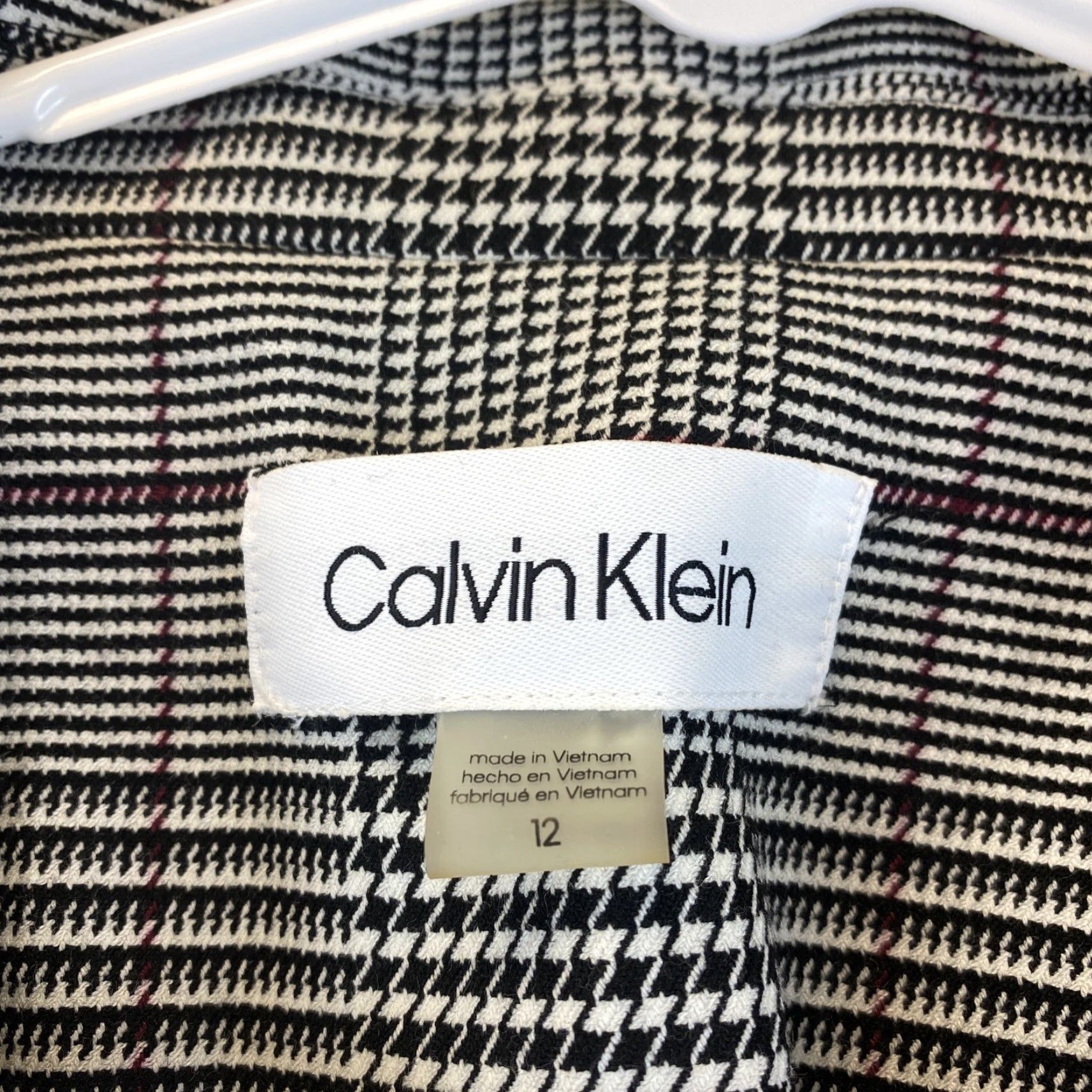 Calvin Klein Calvin Klein Size 12 Plaid Gray Black One Button Women’s Coat Long / 50-5 Overcoat Coat Trench JACKET/COAT? Size XL / US 12-14 / IT 48-50 - 3 Thumbnail