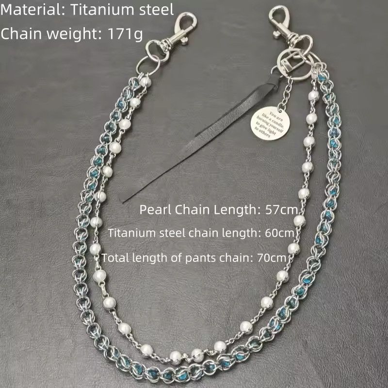 Japanese Brand × Jewelry 2 layer Natural Echo Blue Pearl WalletChain 🩵 Size ONE SIZE - 7 Thumbnail