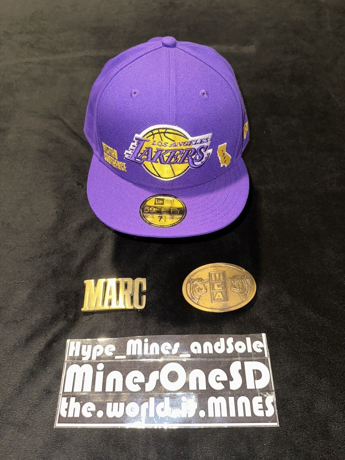 New Era NWT (7 5/8) New Era 59Fifty LA Lakers Identity Fitted Cap Size ONE SIZE - 1 Thumbnail