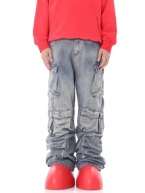 VIBE Vintage washed multi-pocket cargo jeans Size US 32 / EU 48 - 2 Thumbnail