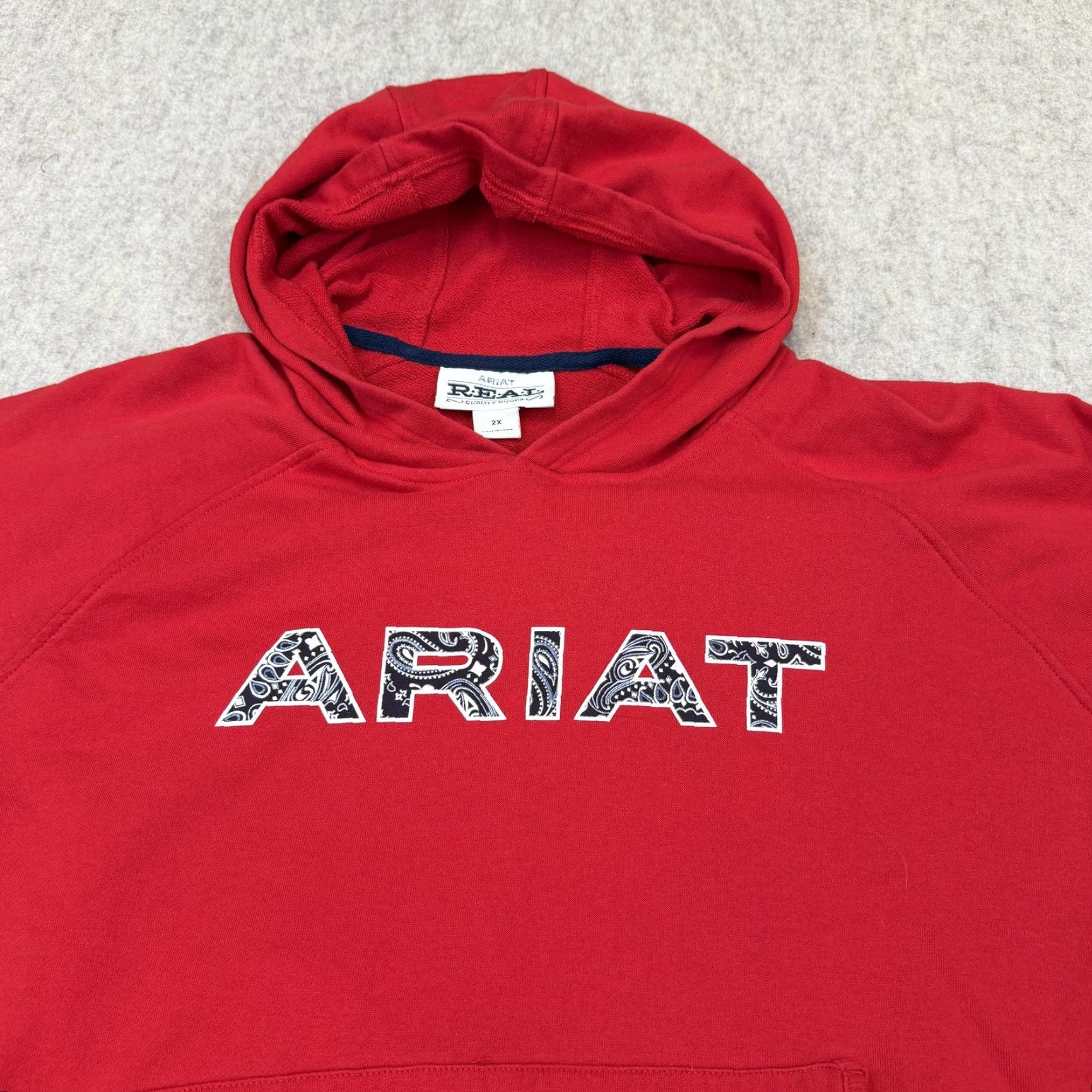 Ariat Ariat REAL Hoodie Womens 2X Red Pullover Paisley Kangaroo Pocket Sweatshirt Size XXL / US 16-18 / IT 52-54 - 3 Thumbnail