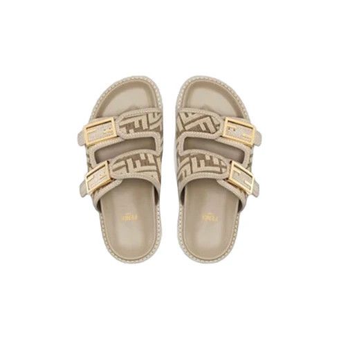 Fendi o1w1db10325 8X8326 Slides in Beige & Brown Size US 8 / IT 38 - 4 Thumbnail