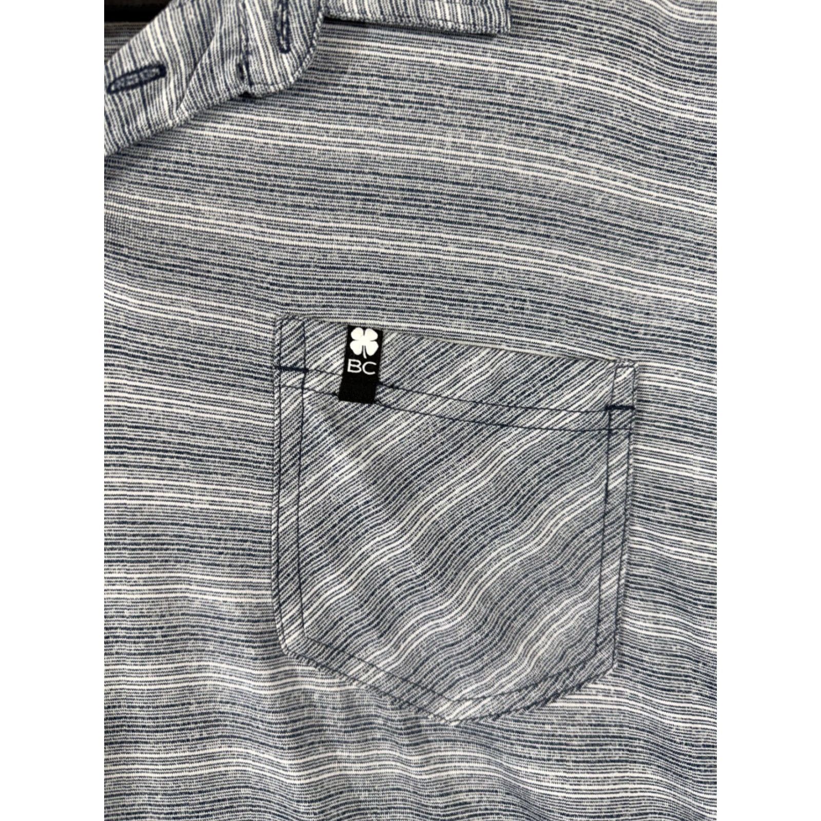 Vintage Black Clover Polo Shirt Mens XL Blue Gray Striped Stretch Performance Pocket Outdoor Golf Mens Size US XL / EU 56 / 4 - 5 Thumbnail