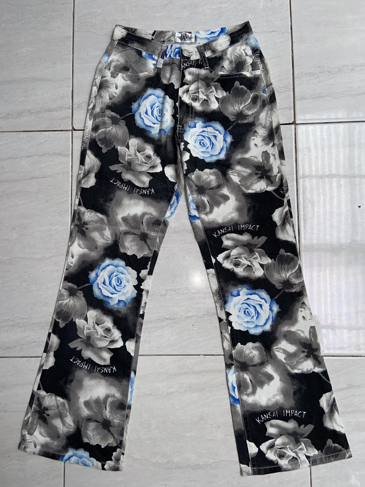 Kansai Yamamoto KANSAI IMPACT Flower Patterned Jeans Size US 28 / EU 44 - 1 Thumbnail