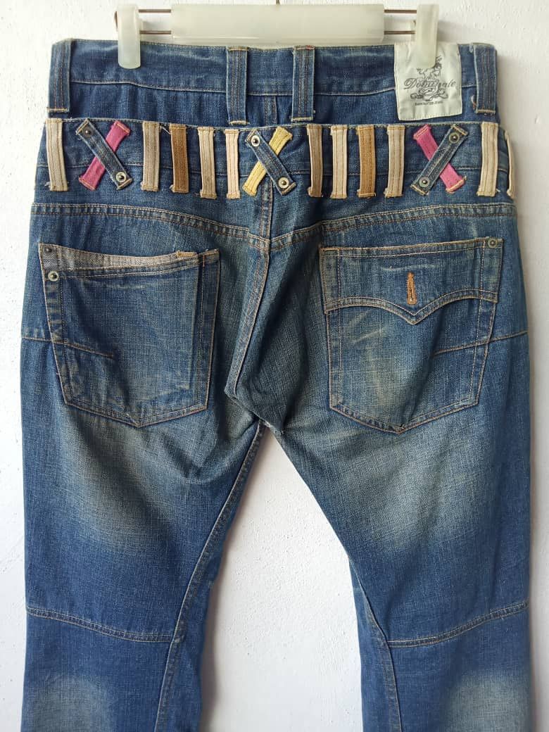 Japanese Brand Distressed Double Waist Denim