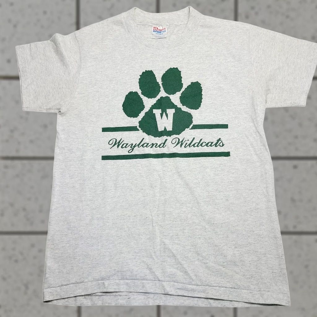 Hanes VINTAGE Wayland Wildcats T Shirt USA Hanes Men Size S Gray Shirts Mens Size US S / EU 44-46 / 1 - 1 Thumbnail