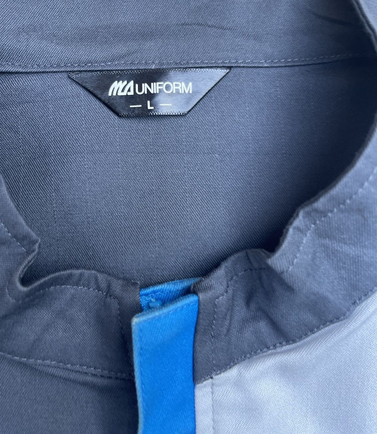 Japanese Brand × Vintage Nissan Gray and Navy Uniform Jacket Printed Logo Size US L / EU 52-54 / 3 - 3 Thumbnail