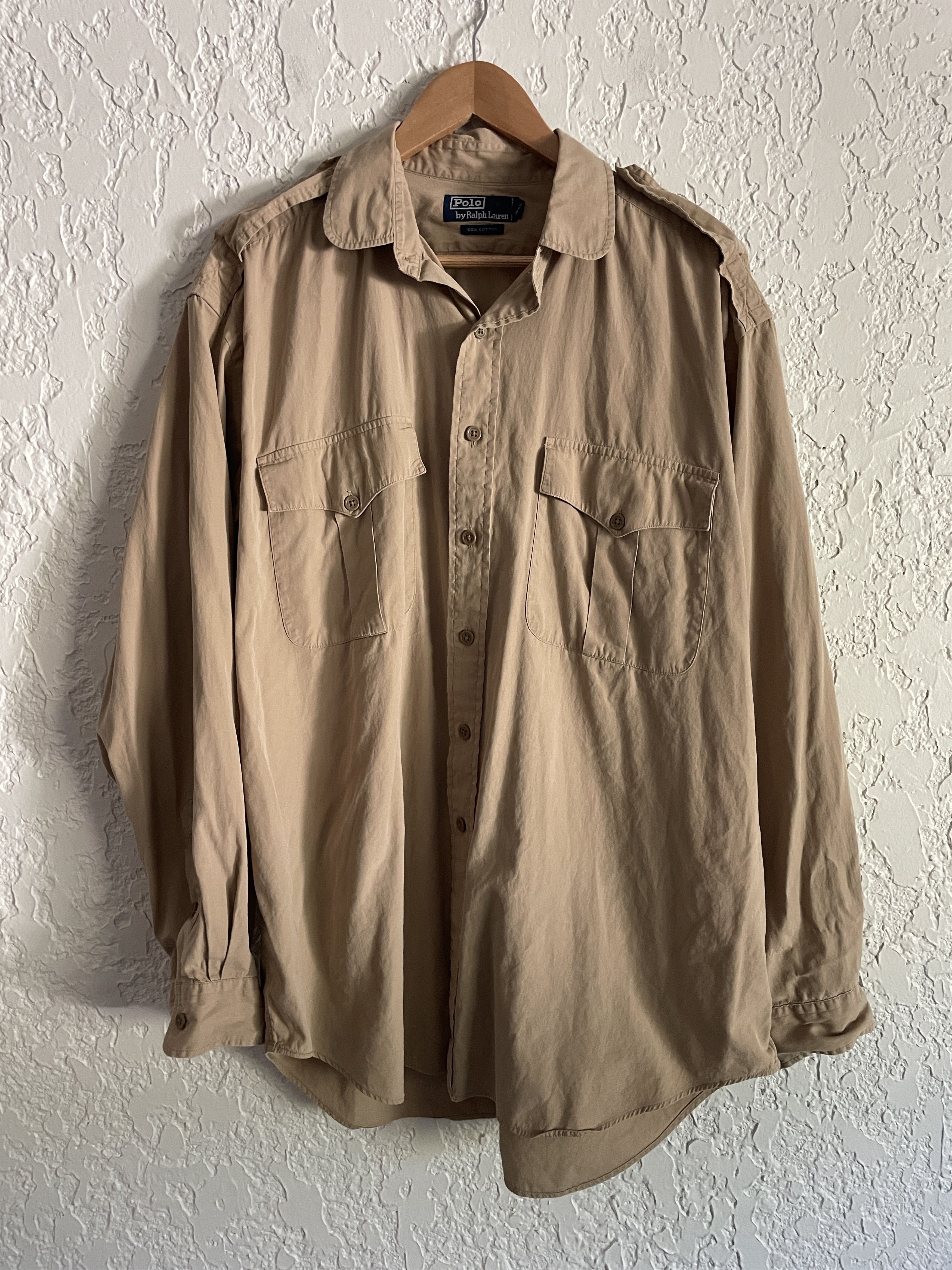 Polo Ralph Lauren 🔥 POLO RALPH LAUREN® Rare 90s Military Button Work Shirt Size US XL / EU 56 / 4 - 1 Thumbnail