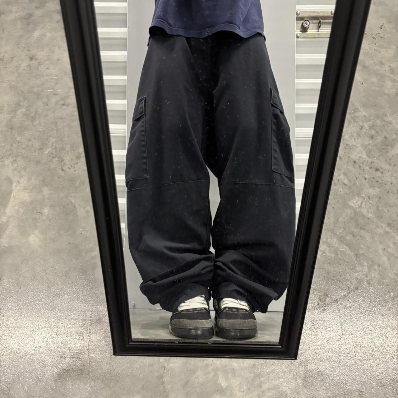 Japanese Brand × Vintage Crazy Vintage Y2K/2000s Baggy Black Streetwear Workwear Skater Style Cargo Pants! Size US 44 / EU 60 - 1 Thumbnail