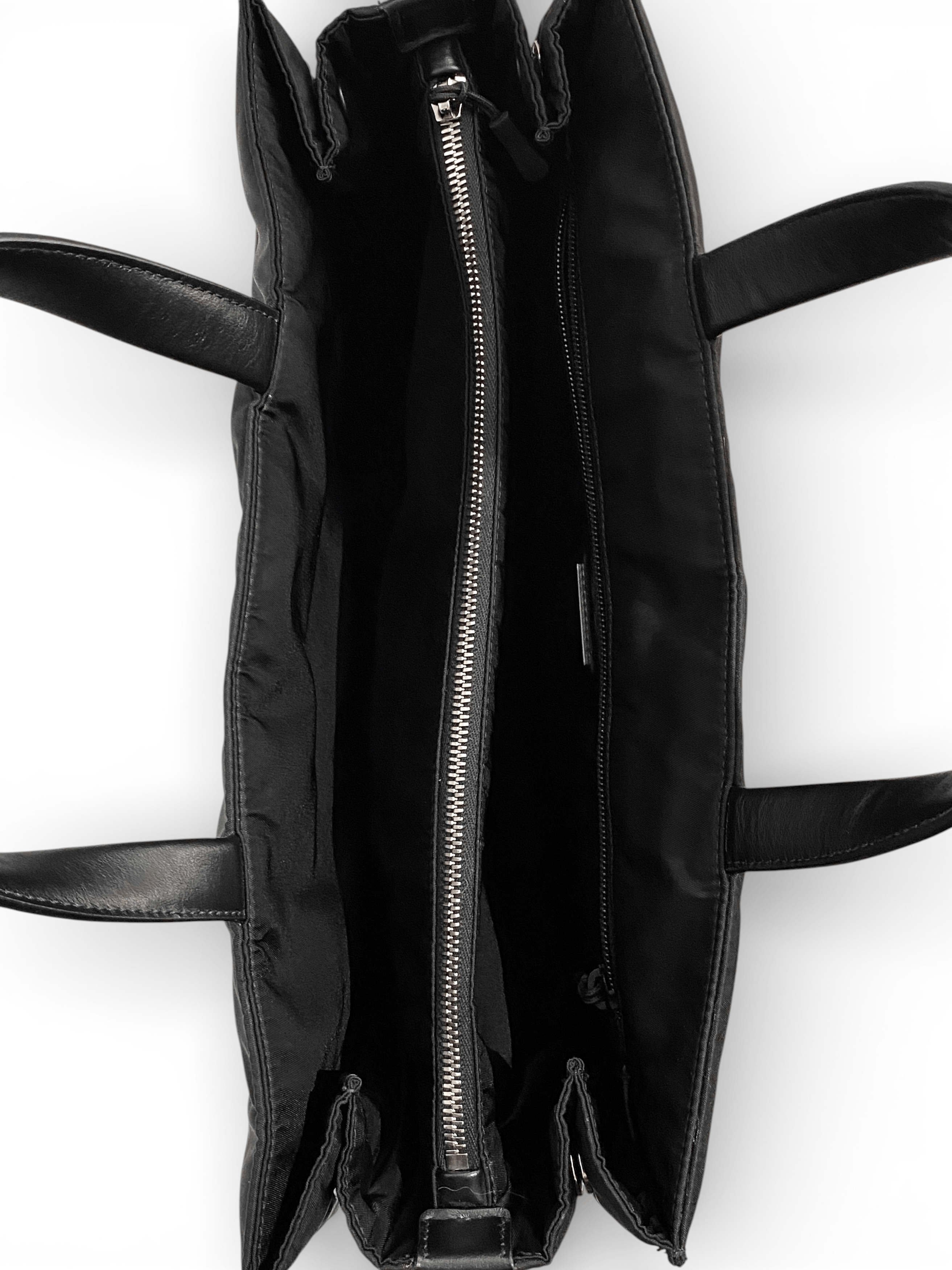 Prada Prada Triangle Logo Re Nylon Leather Hand Tote Large Bag Size ONE SIZE - 12 Thumbnail