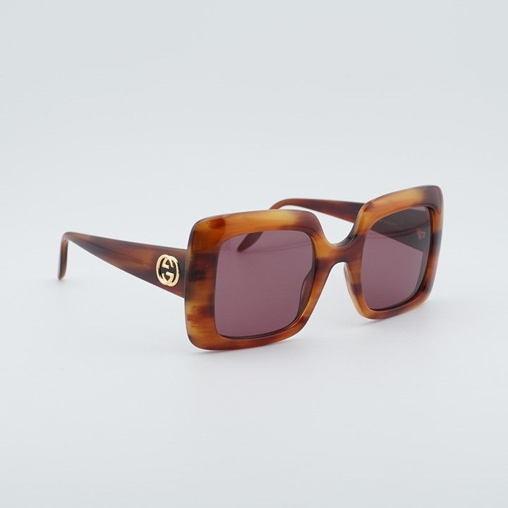 Gucci Gucci GG0896S 004 Women Sunglasses Havana Square Frame Size ONE SIZE - 8 Thumbnail