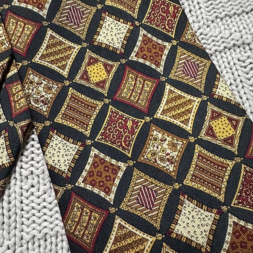 Salvatore Ferragamo Vintage Ferragamo patchwork geometric pattern silk tie Size ONE SIZE - 2 Thumbnail