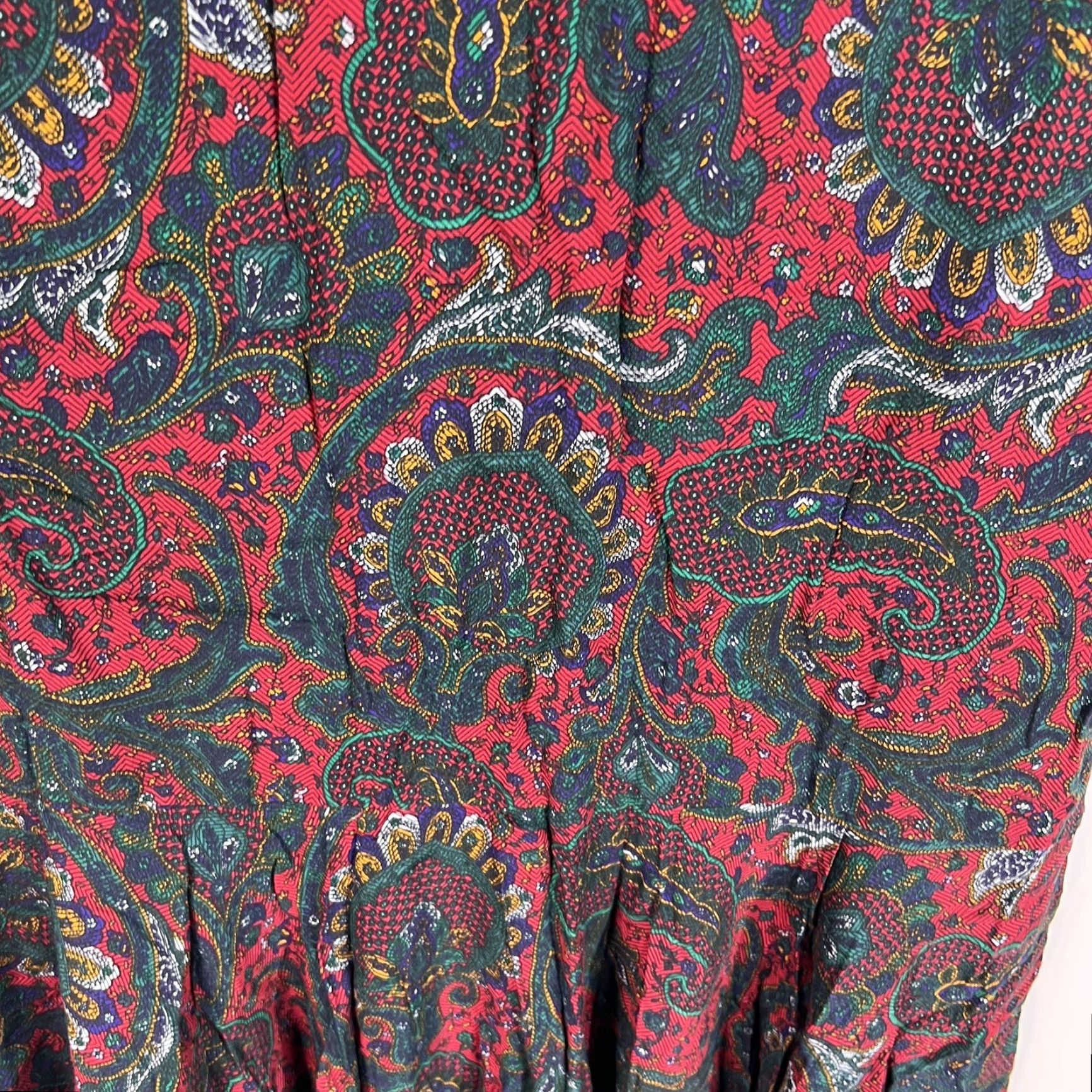 Vintage VINTAGE True Vintage Floral Paisley Pleated Drop Waist Dress Women's Size 14 Red Size XL / US 12-14 / IT 48-50 - 4 Thumbnail